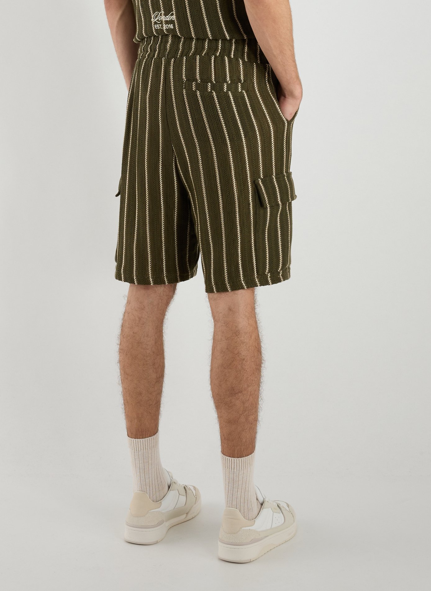 Striped cotton blend shorts ONLY THE BLIND Green
