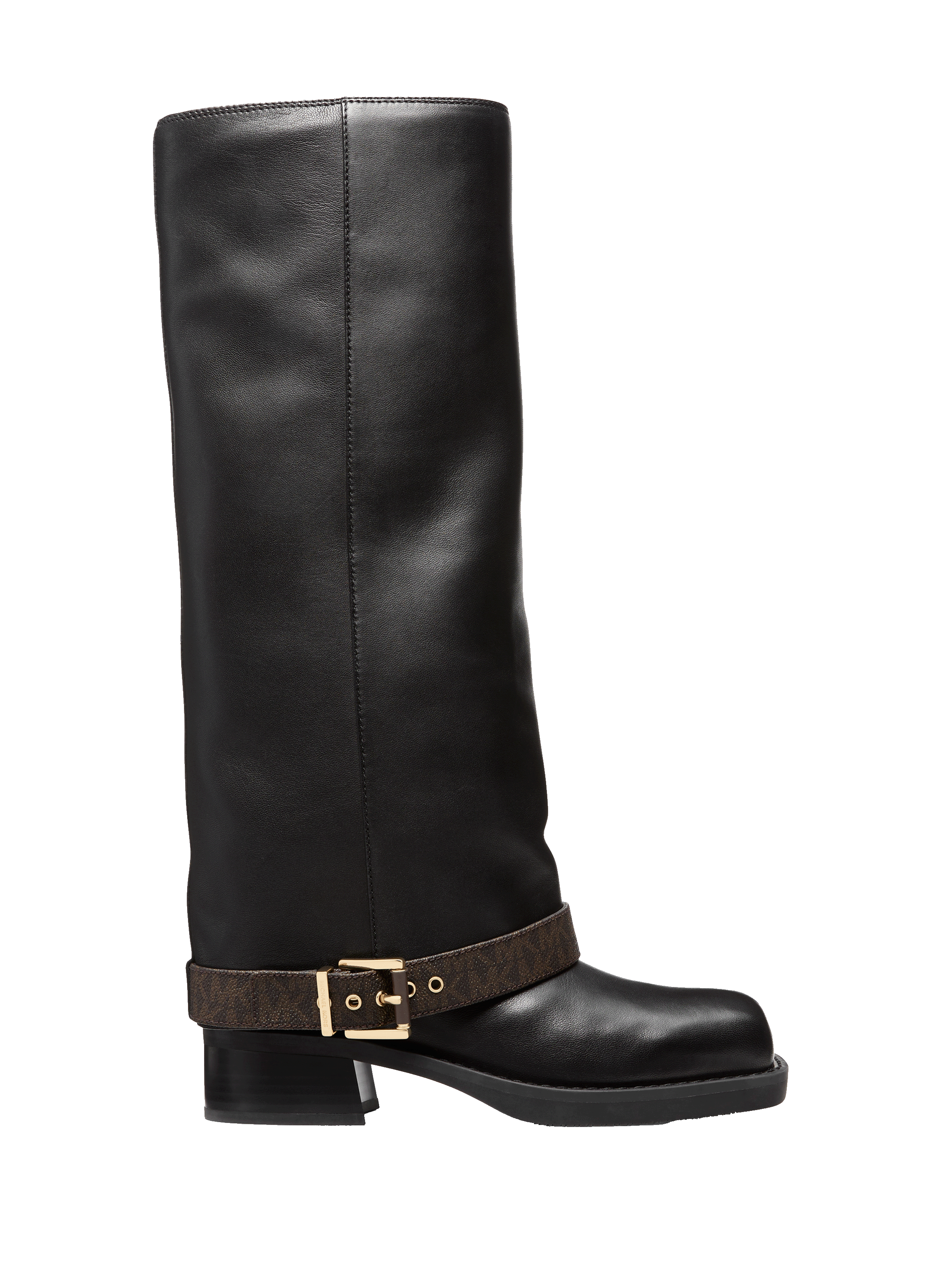 MICHAEL KORS Colby Signature Logo Leather Boots Black