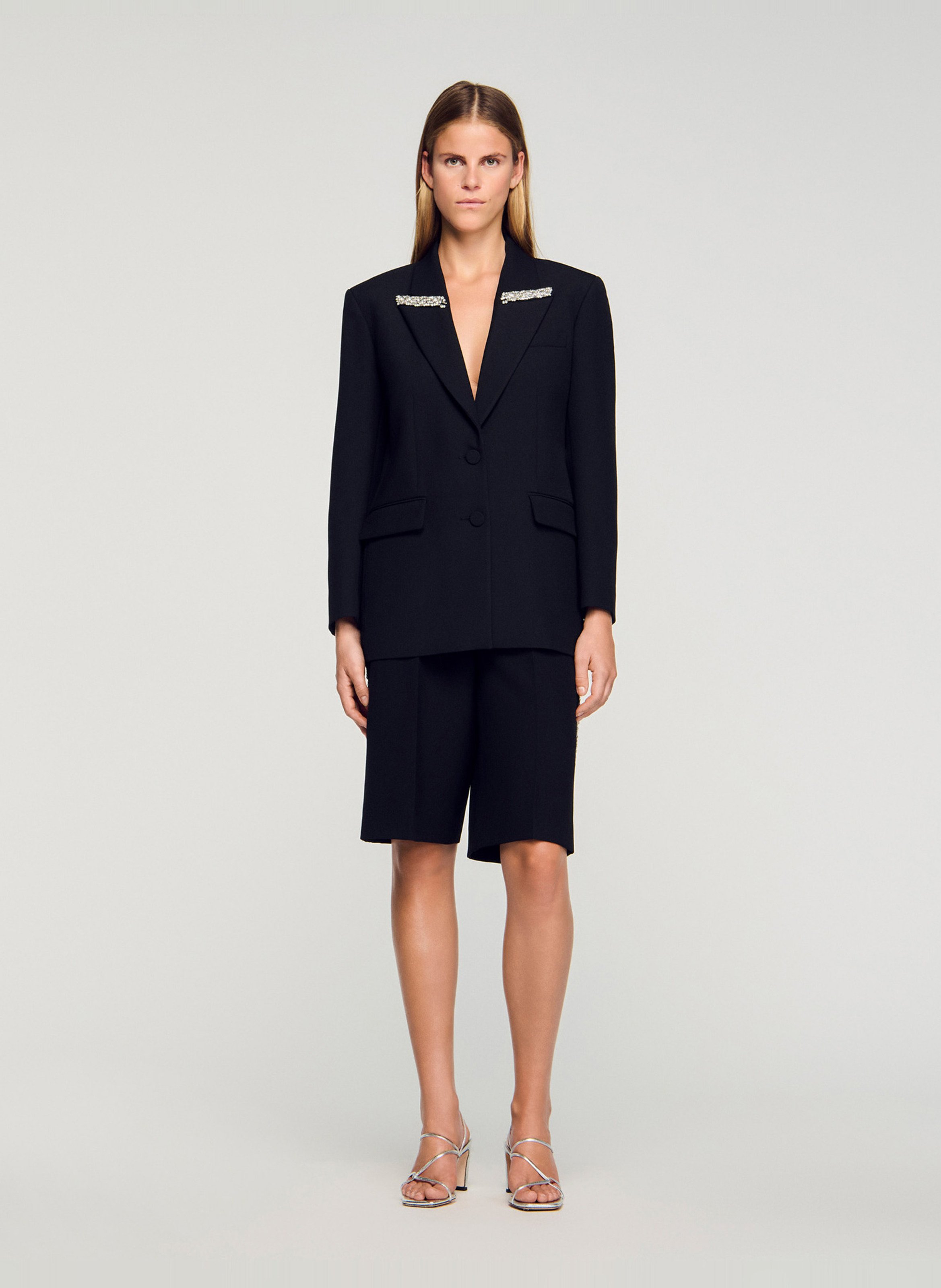 Veste de smoking droite SANDRO Noir