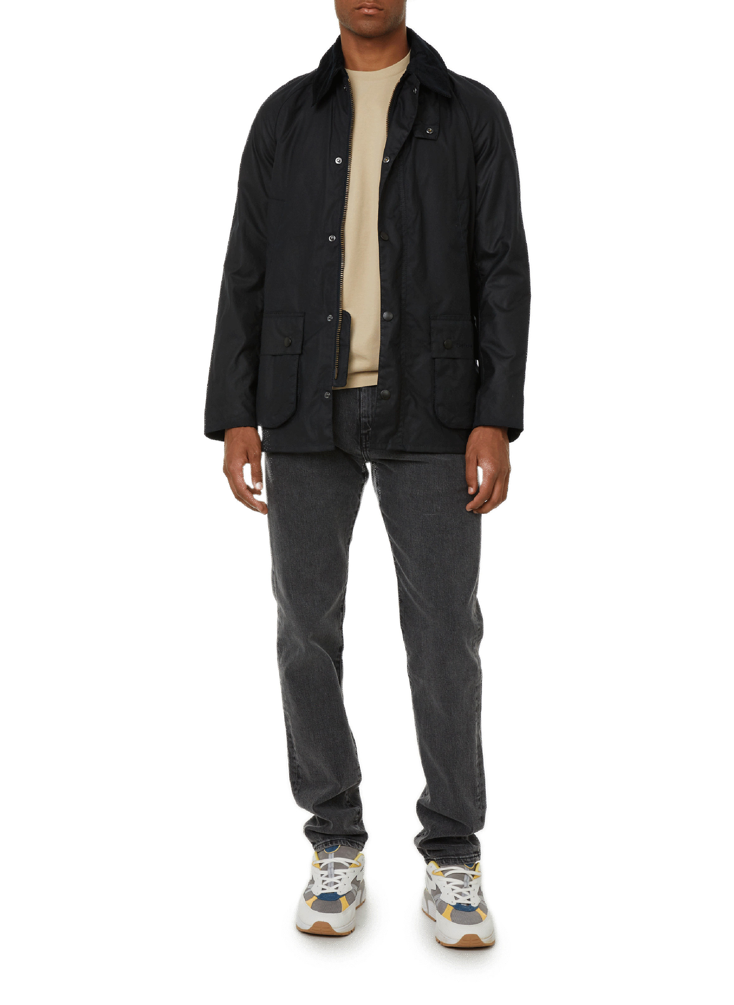 Fitted cotton jacket BARBOUR Blue