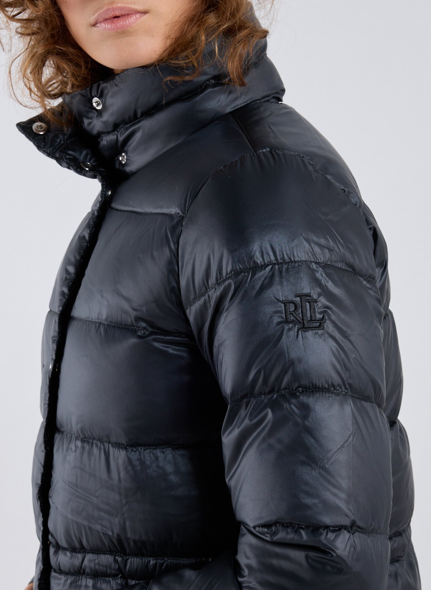 Doudoune corte à col montant matelassée LAUREN Noir