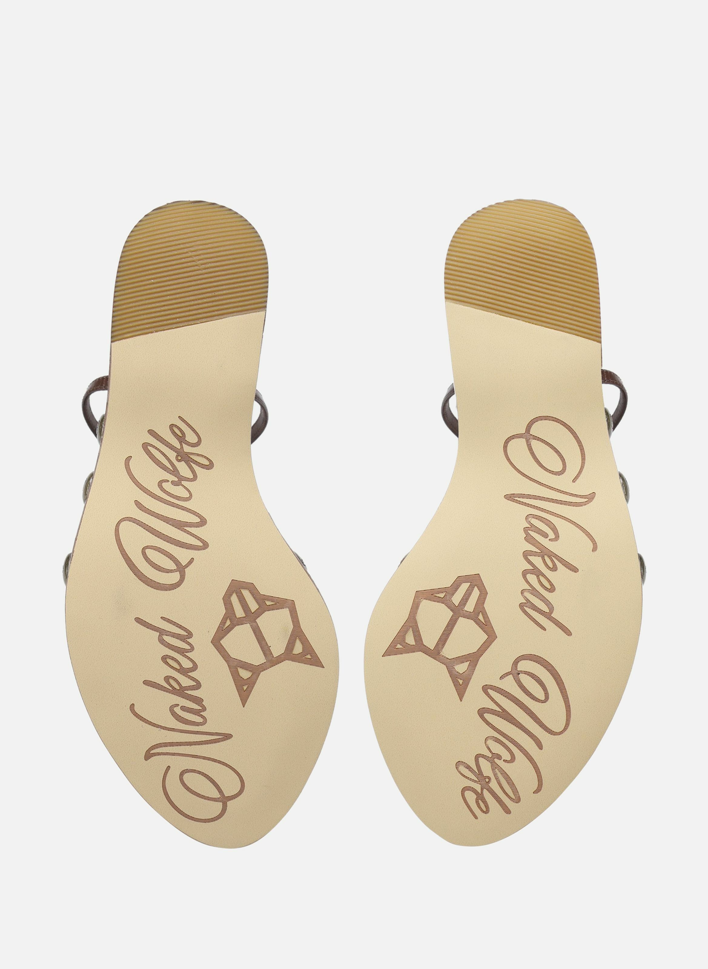 Sabots compensés tiger lilly NAKED WOLFE Marron