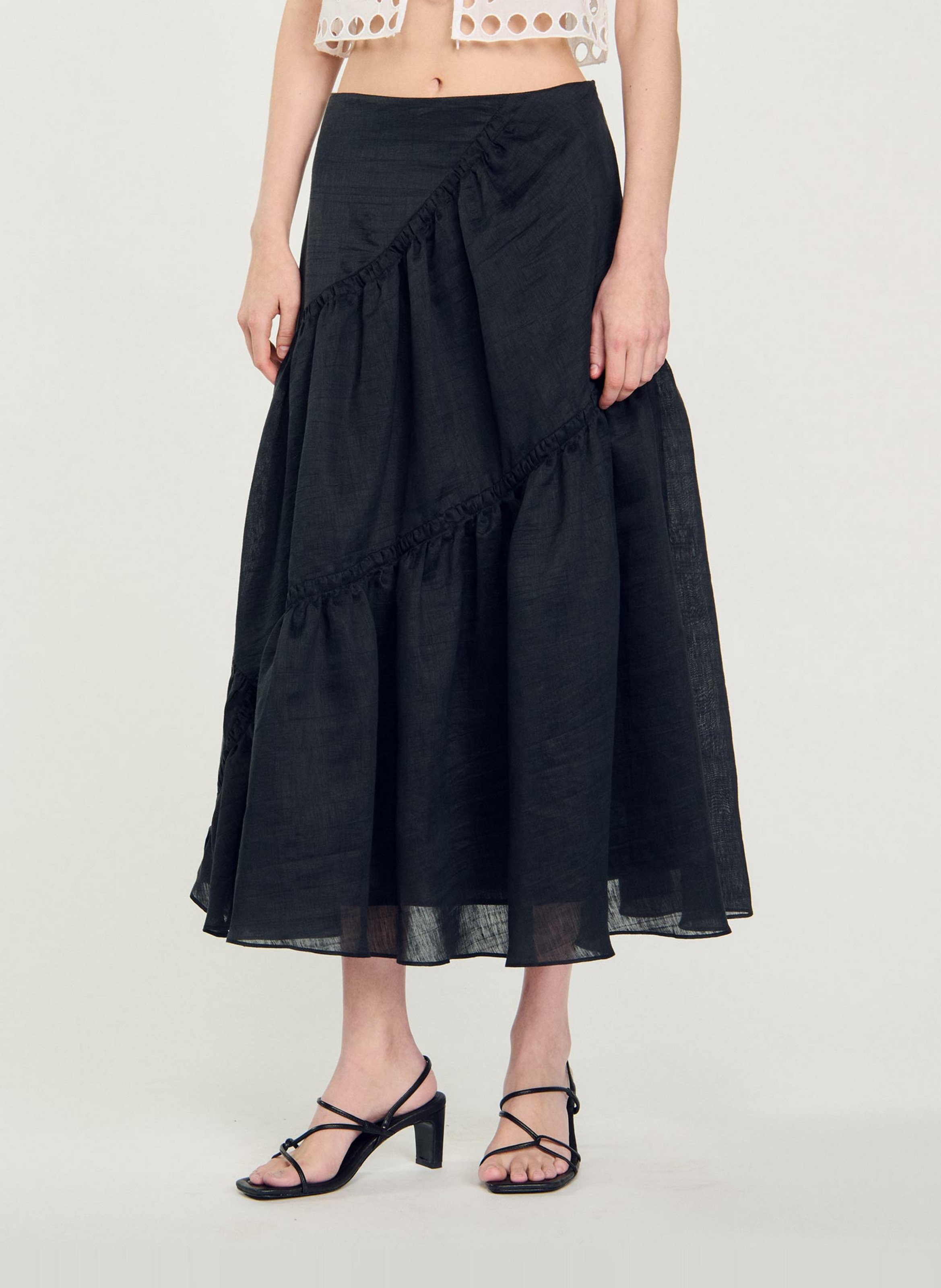 Sandales hautes en cuir SANDRO Noir