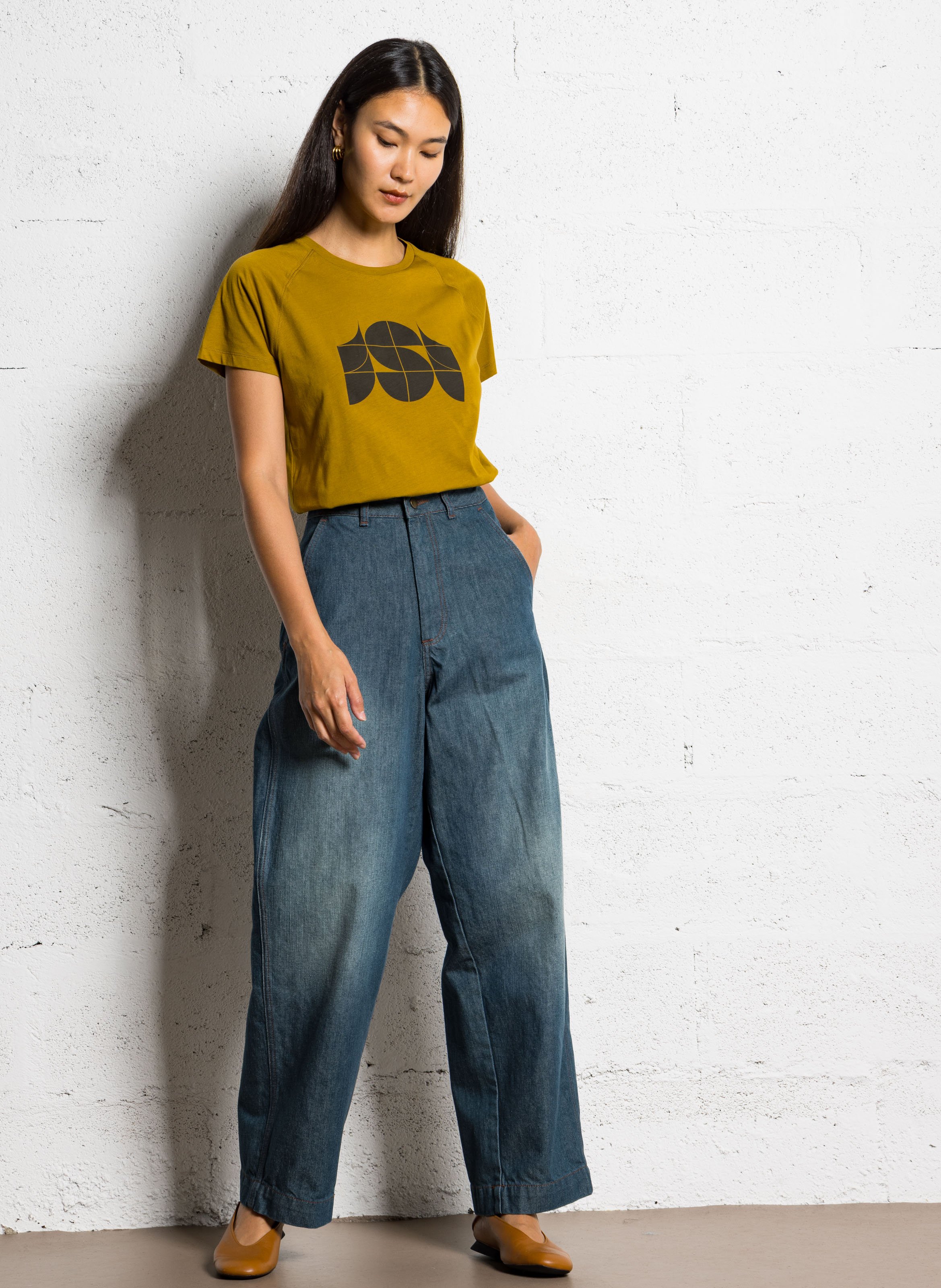 Tee-shirt sérigraphié en coton val SOEUR Marron