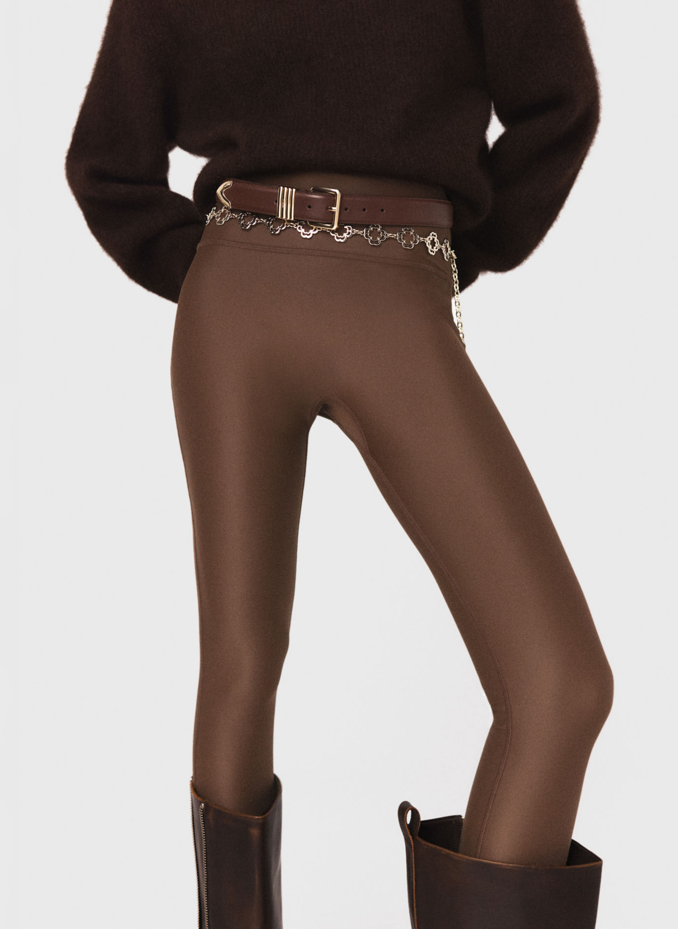 Legging de yoga MAJE Marron