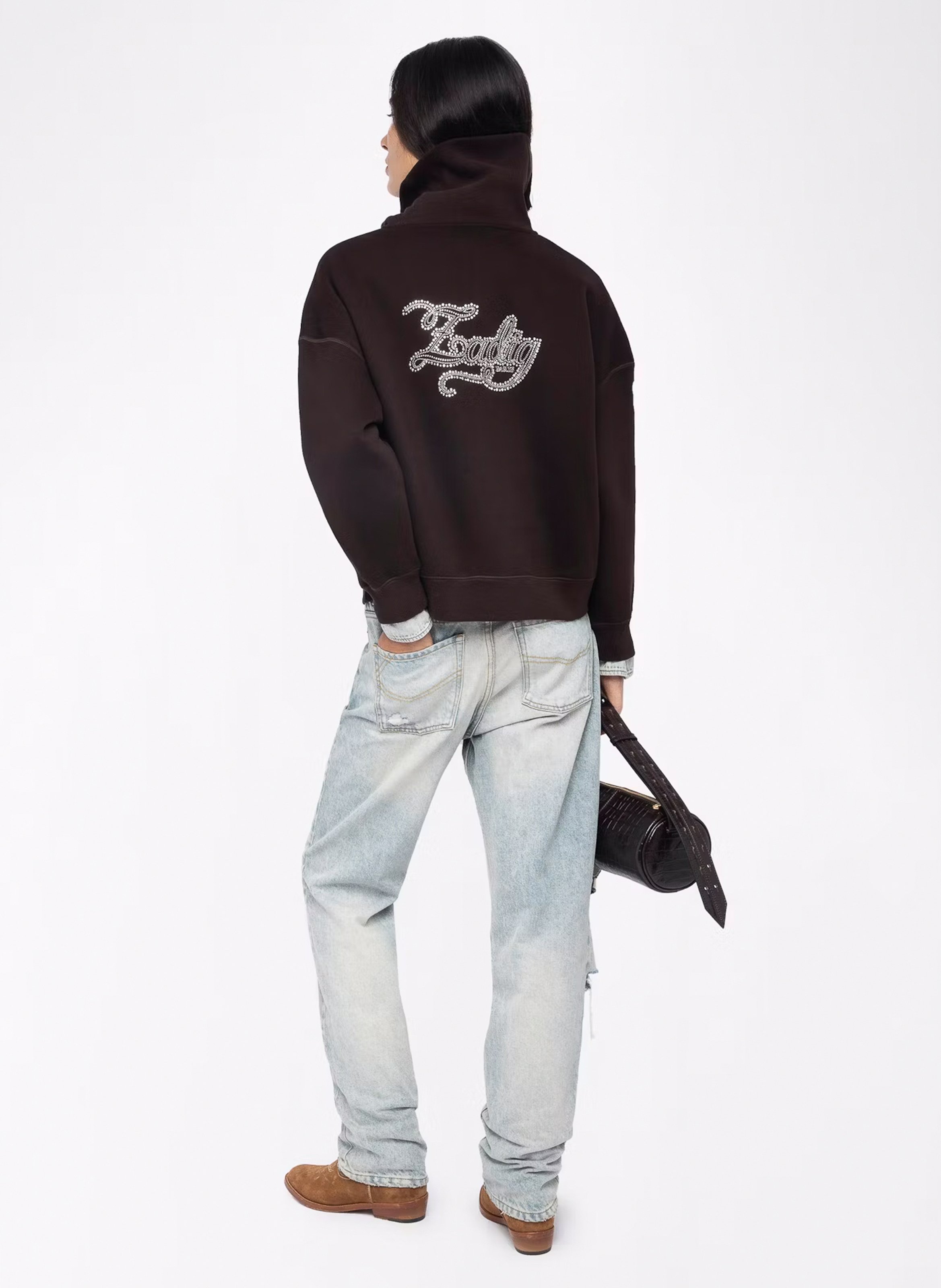 Sweat droit col montant en coton mélangé maya ZADIG&VOLTAIRE Marron