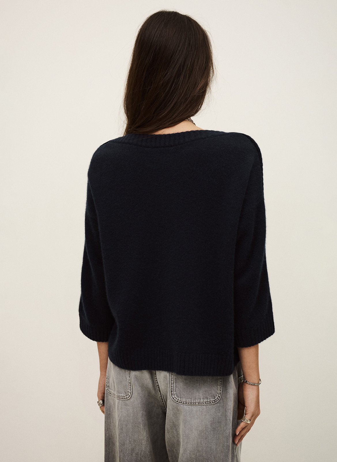 Pull droit col rond en cachemire classy BA&SH Bleu