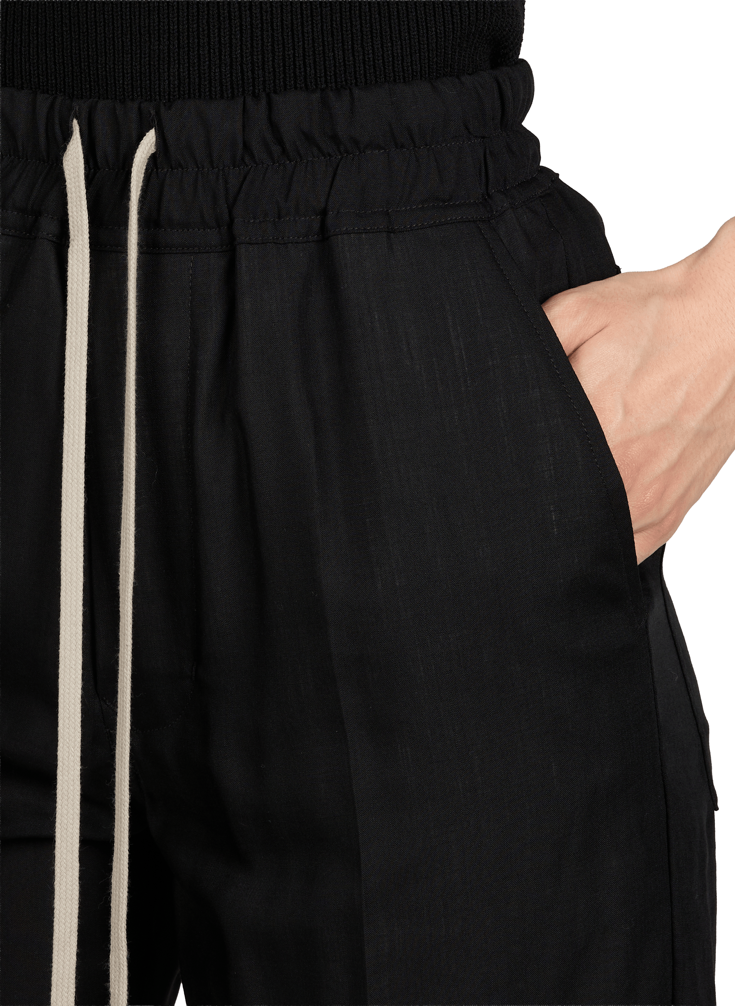 Flowy slightly sheer virgin wool pants RICK OWENS Black