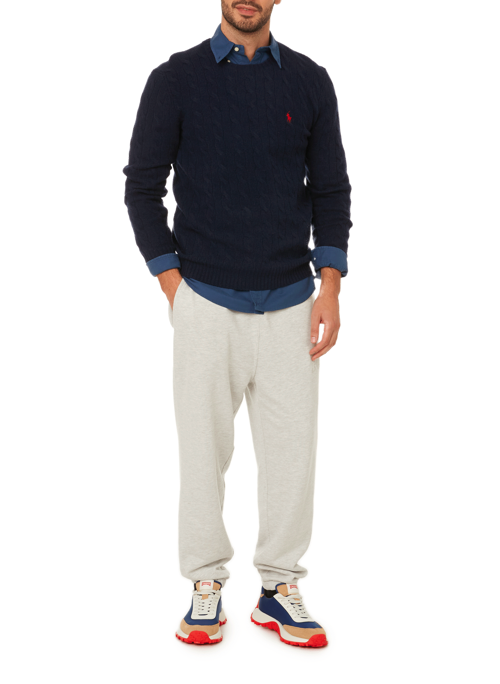 Round-neck wool and cashmere jumper POLO RALPH LAUREN Blue