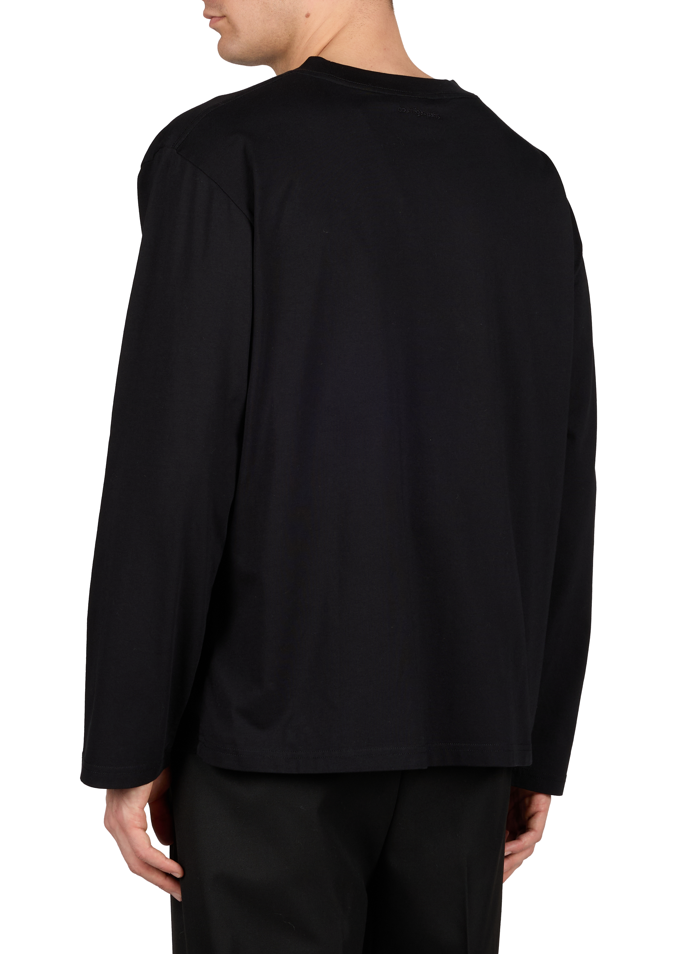T-shirt manches longues en coton COURRÈGES Noir