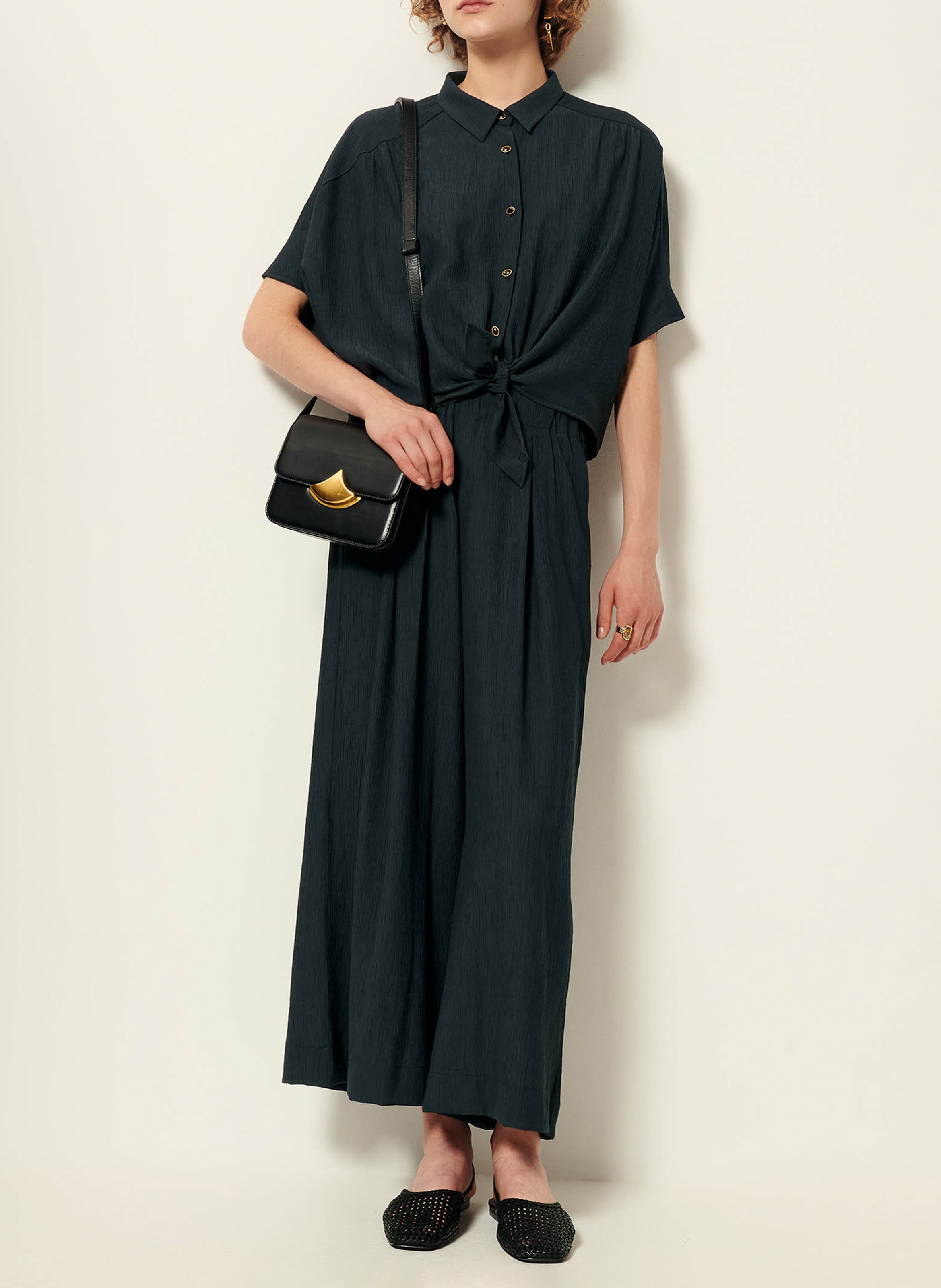 Chemise ample nouée en linon antique alfassa SESSUN Vert