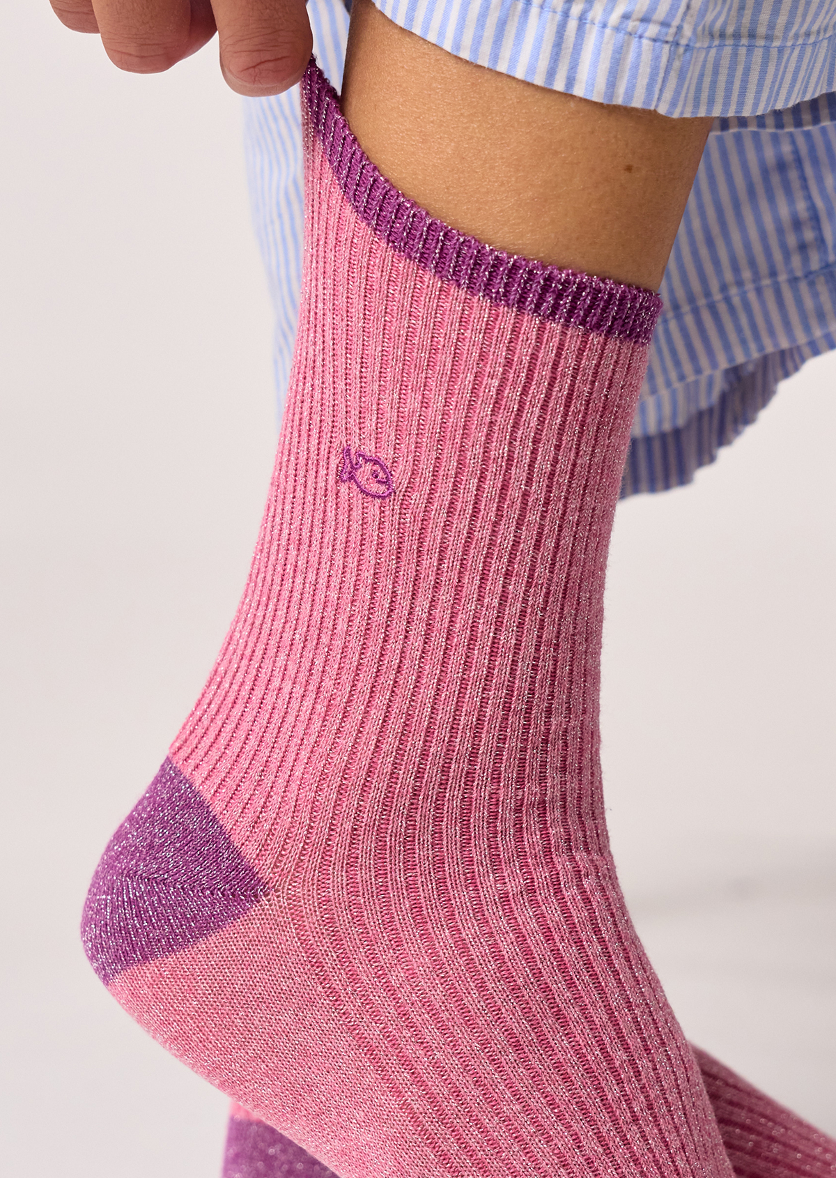 Chaussettes en coton peigné vintage BILLYBELT Rose