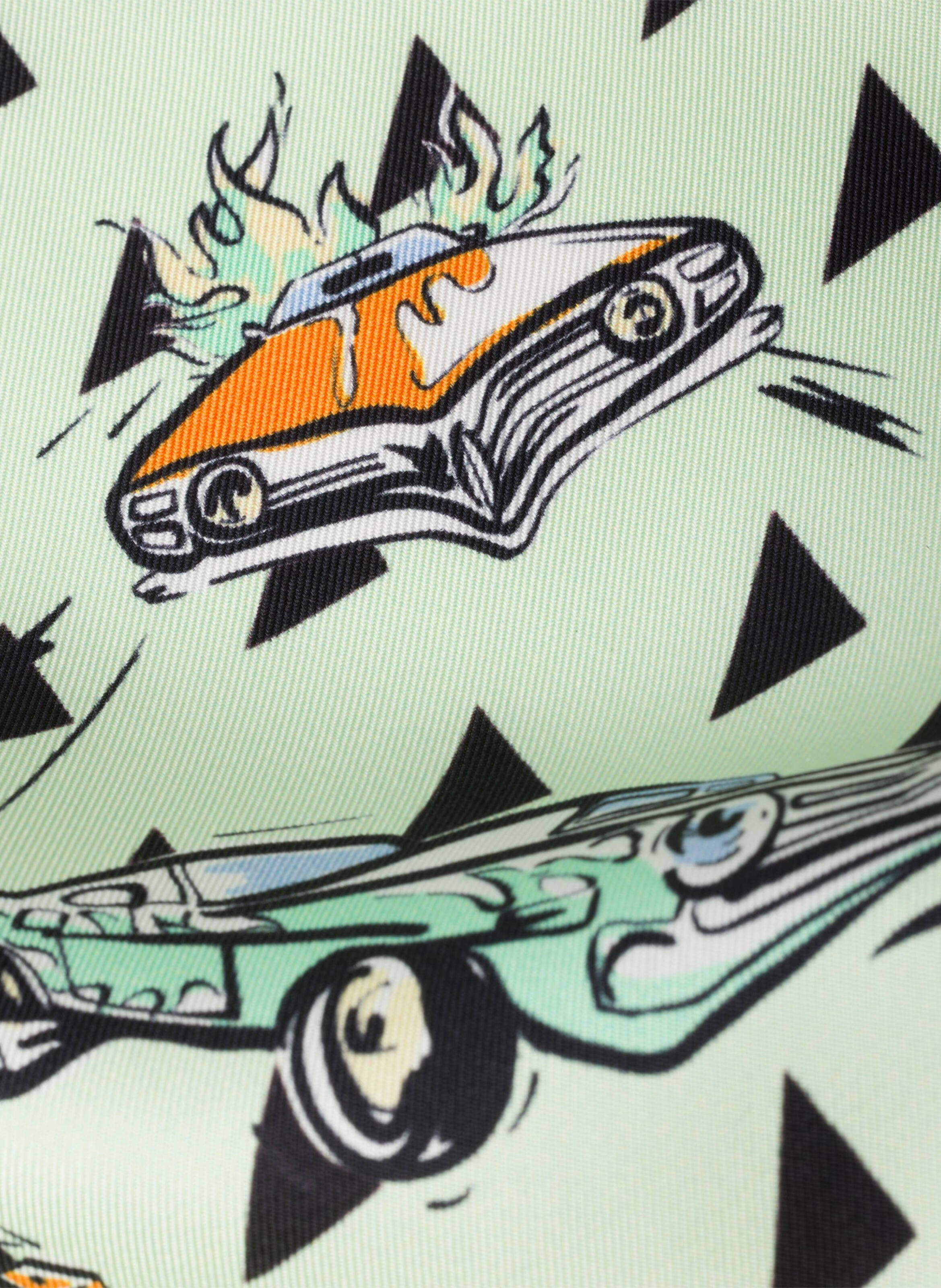 Foulard en sergé de soie imprimé 55 x 55 PRADA Noir