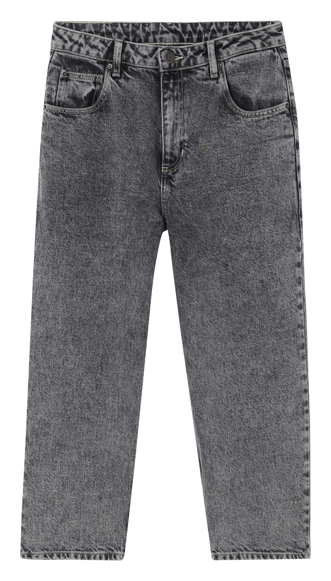 Jean droit taille haute en coton yopday-b AMERICAN VINTAGE Gris