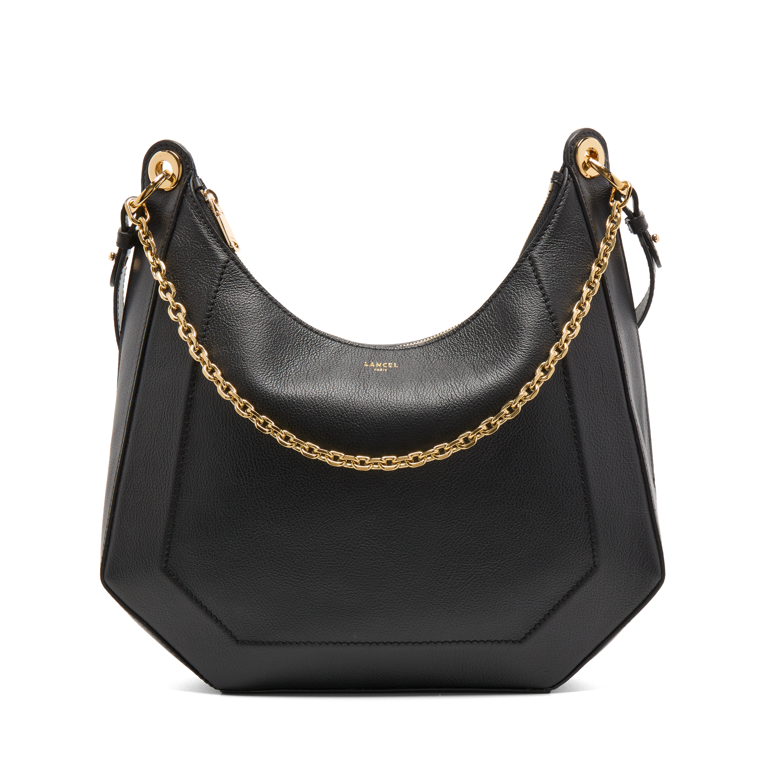 Sac zippé l double porté croisette de lancel en cuir LANCEL Noir