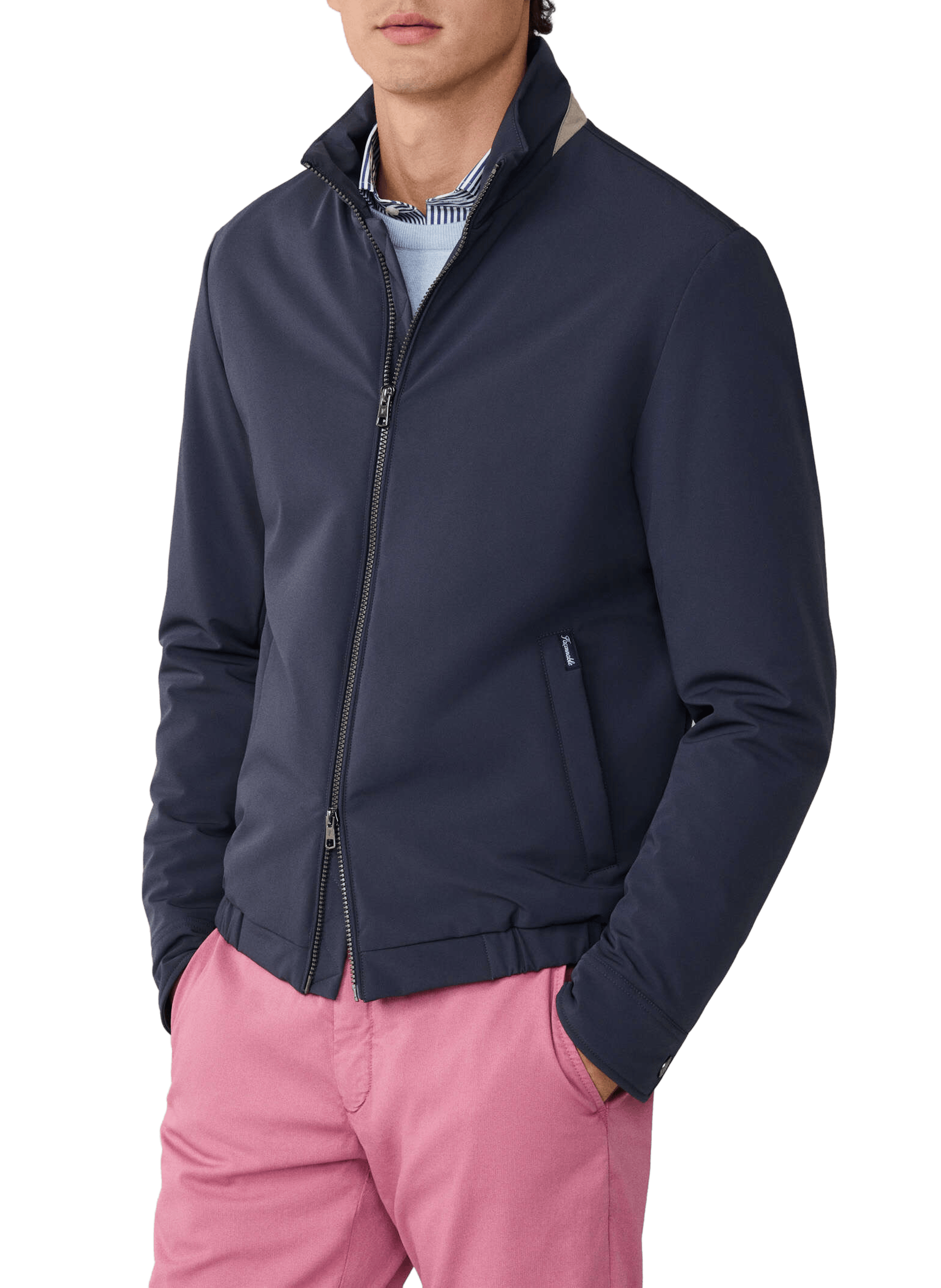 Blouson uni à col montant FACONNABLE Bleu