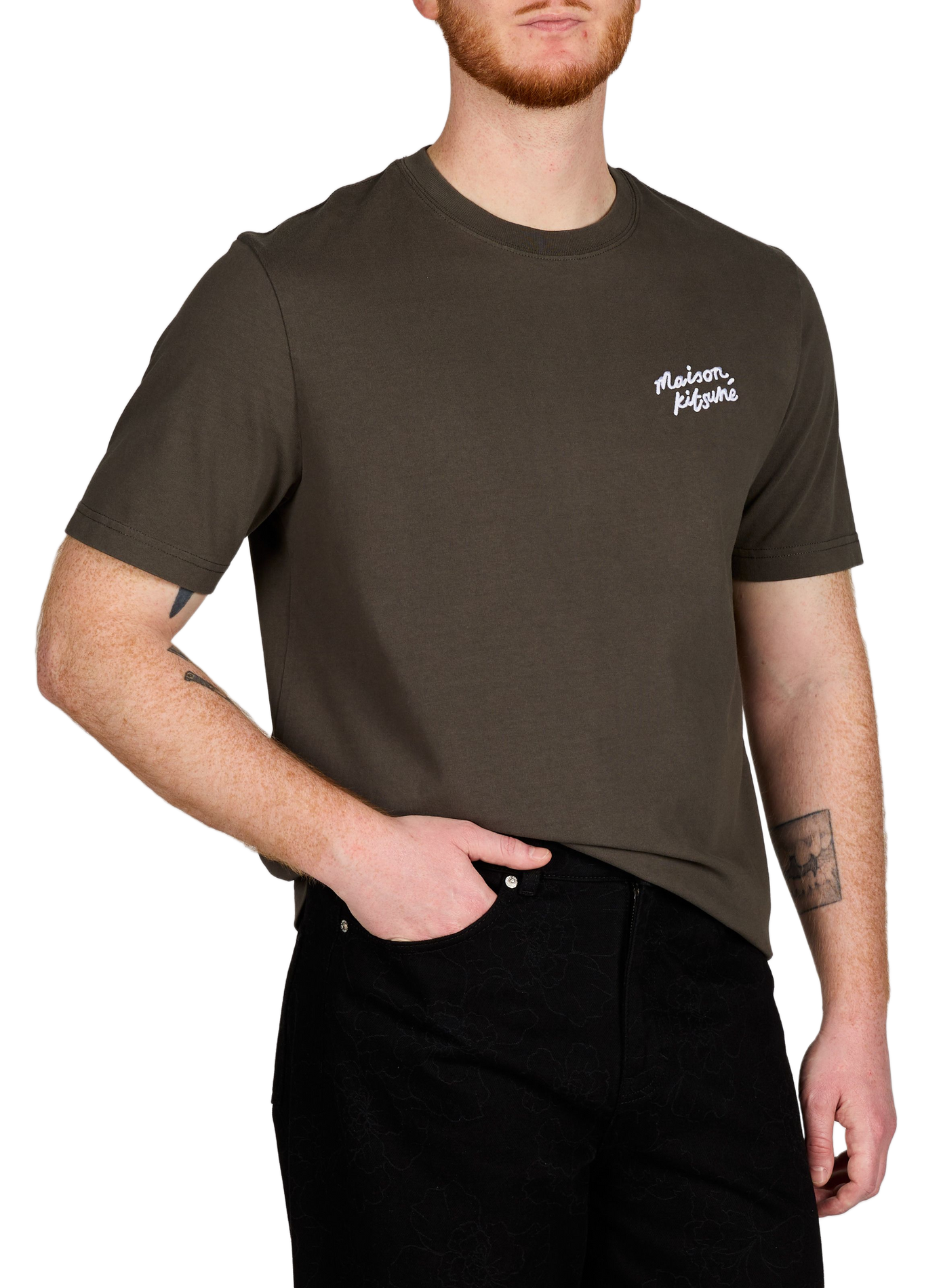 Short-Sleeve Cotton T-Shirt  MAISON KITSUNÉ Brown