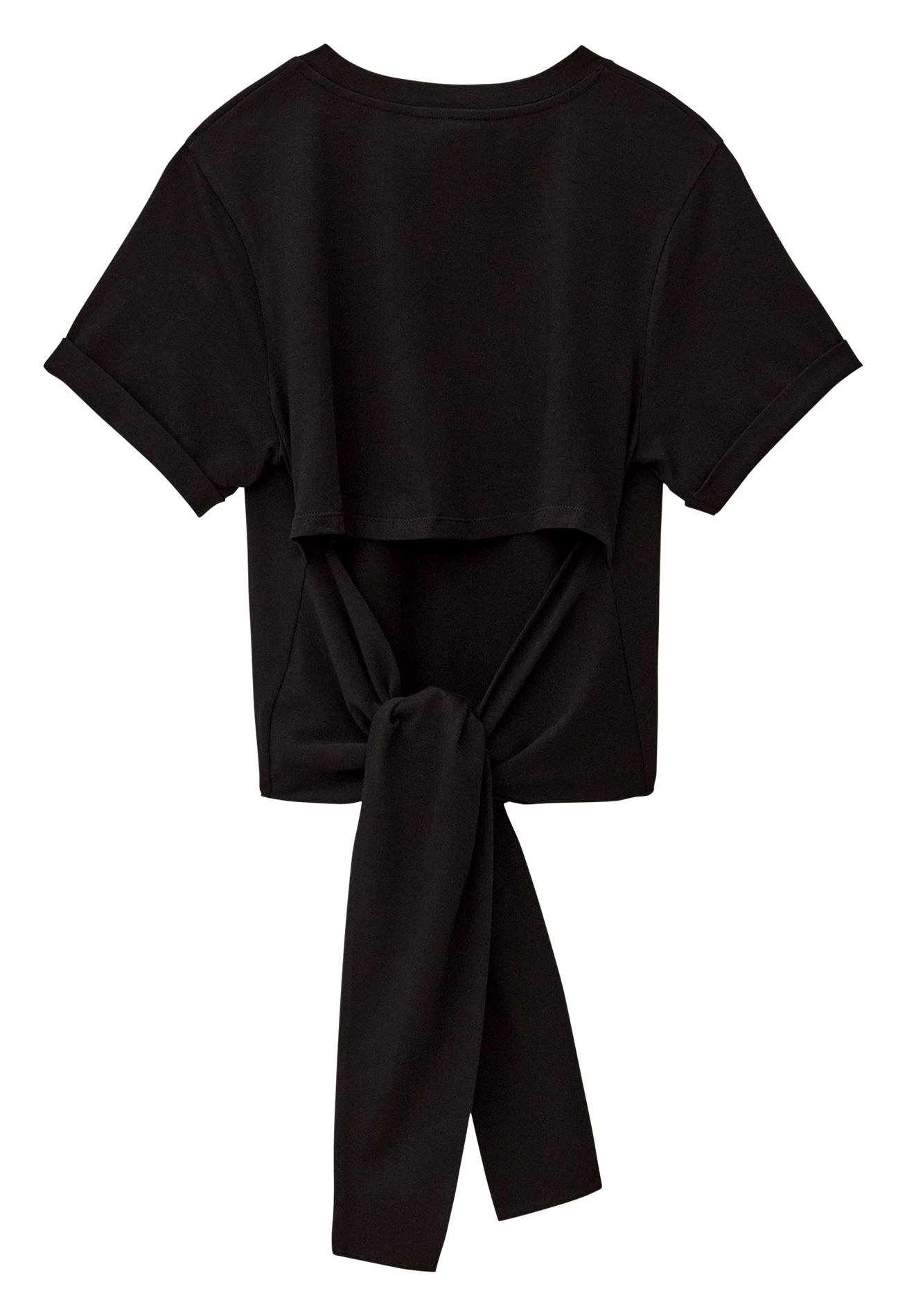 Tee-shirt col rond en coton blanca BA&SH Noir