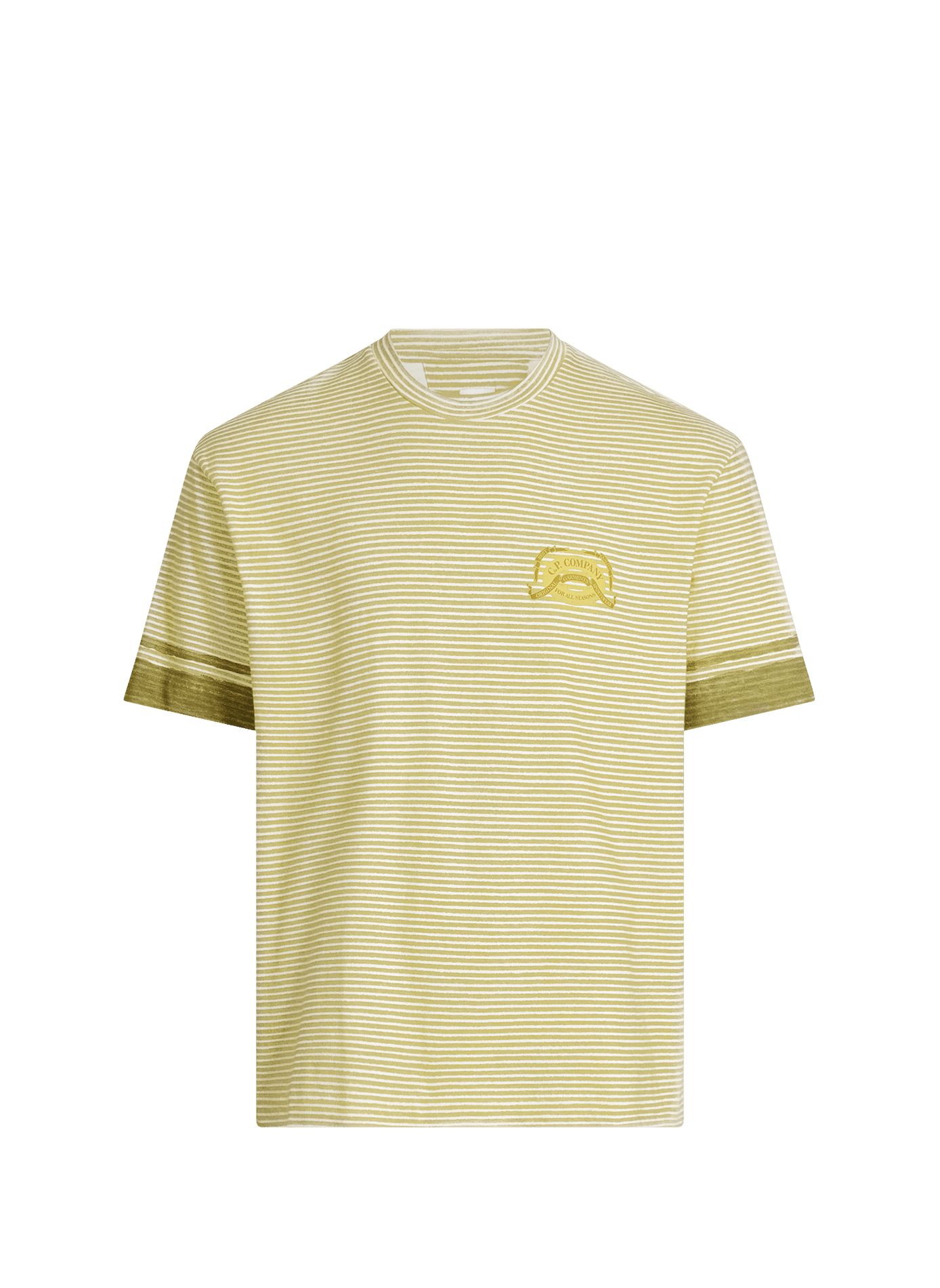 T-shirt à rayures en coton CP COMPANY Vert