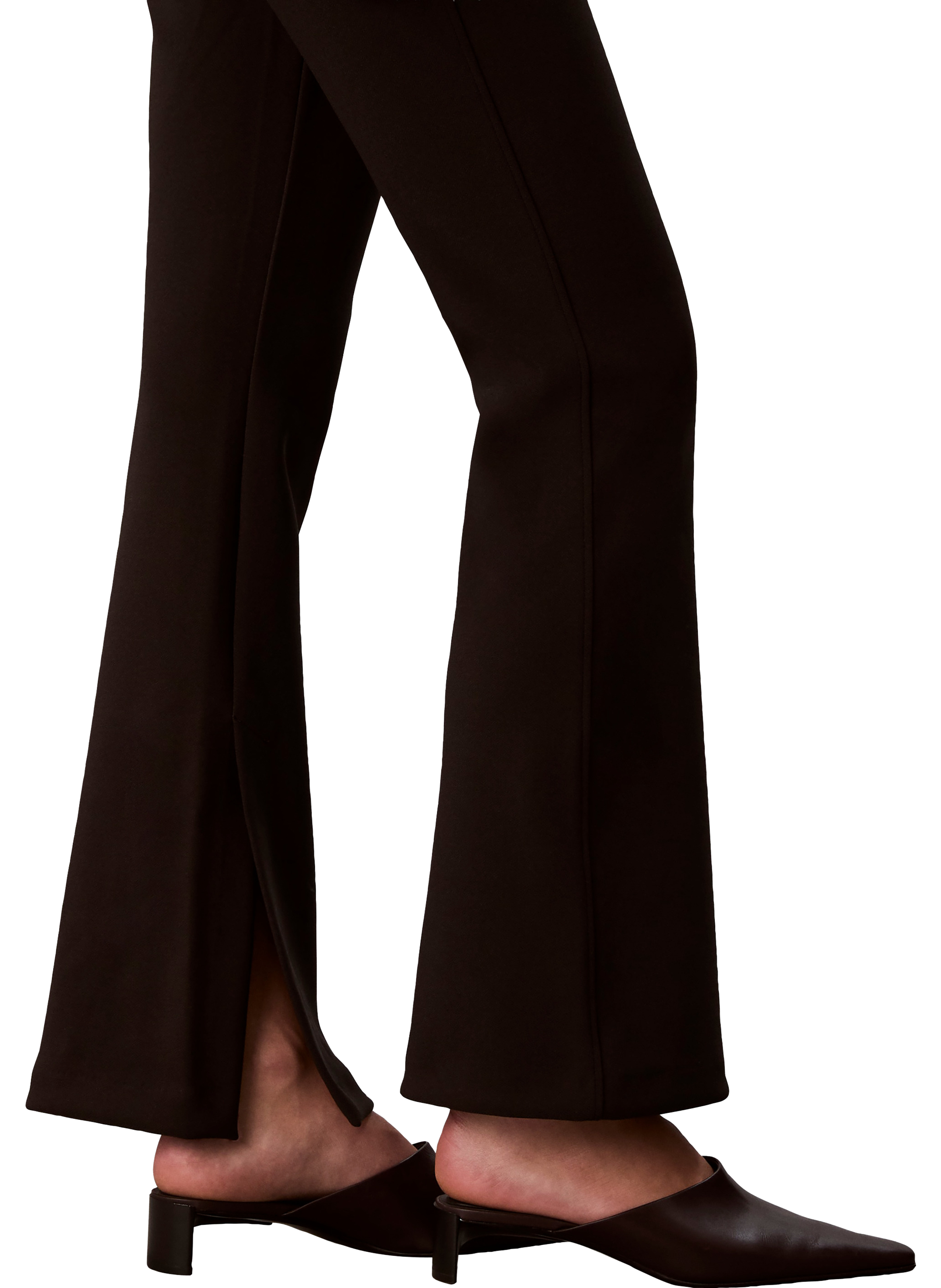 Pantalon évasé taille haute à fentes latérales  CALVIN KLEIN Noir