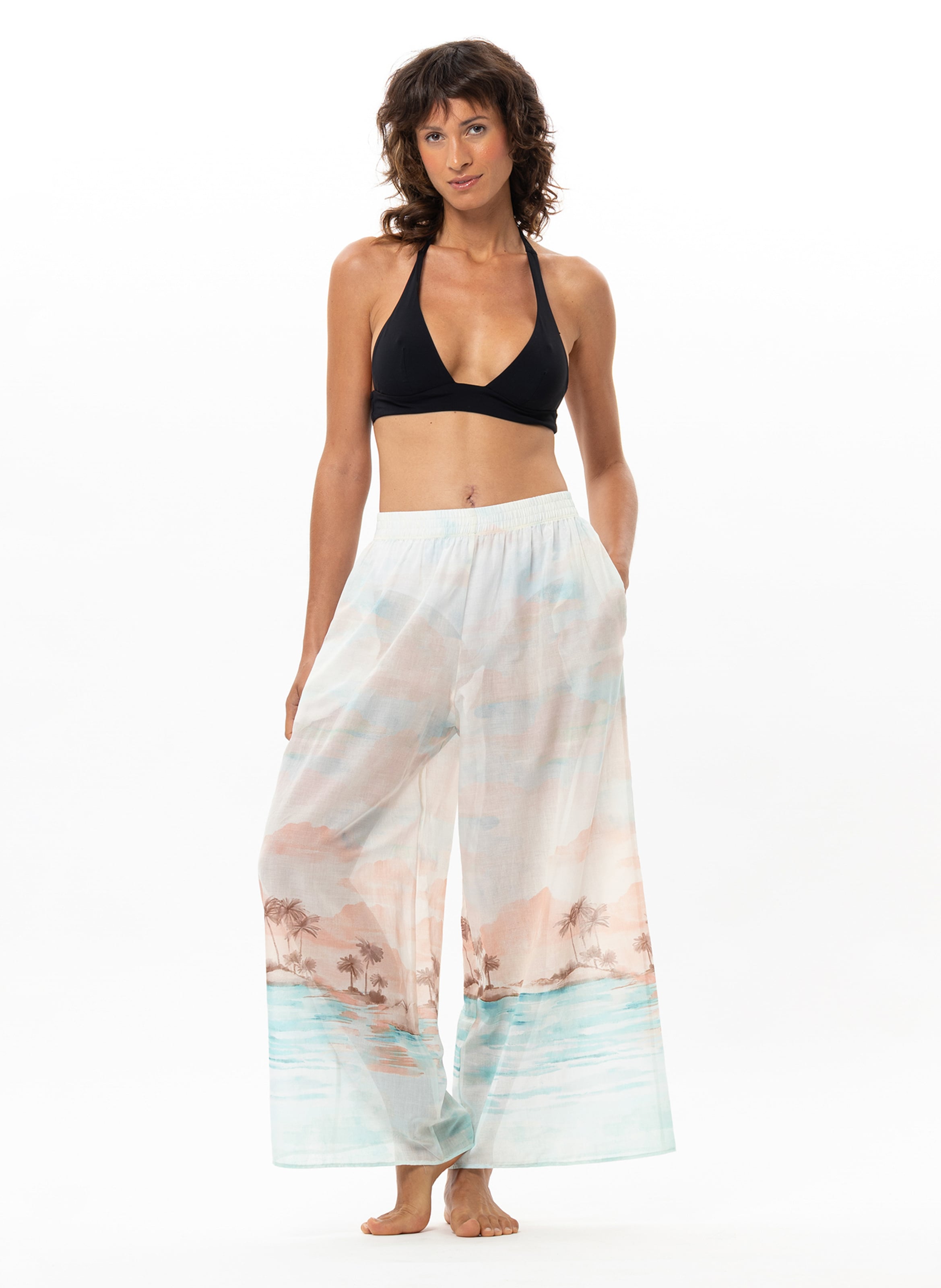 Pantalon en voile de coton sunset 280 LE CHAT Multicolore