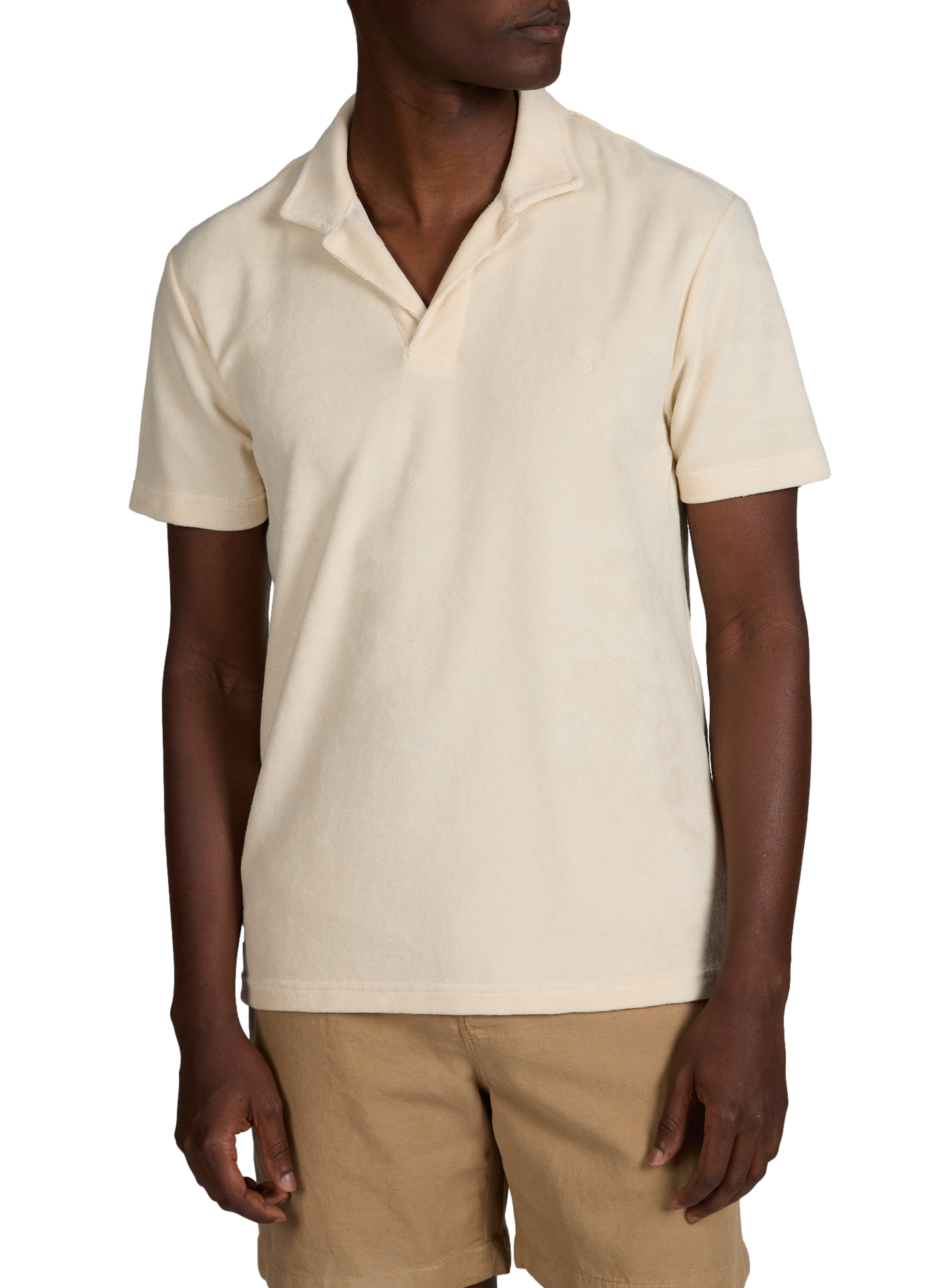 Short-sleeved polo in blended cotton FAGUO Beige