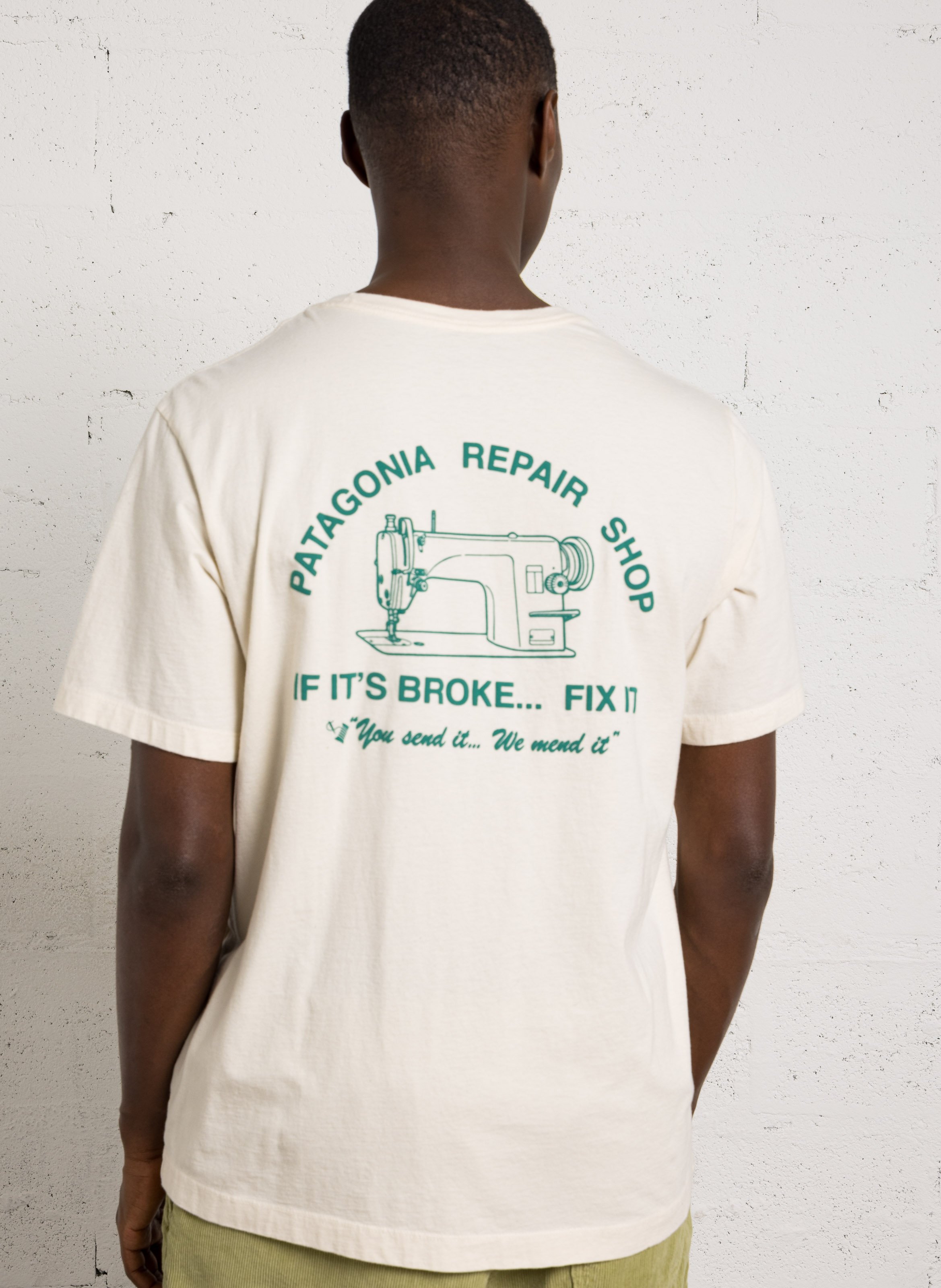 Tee-shirt col rond en coton bio PATAGONIA Beige