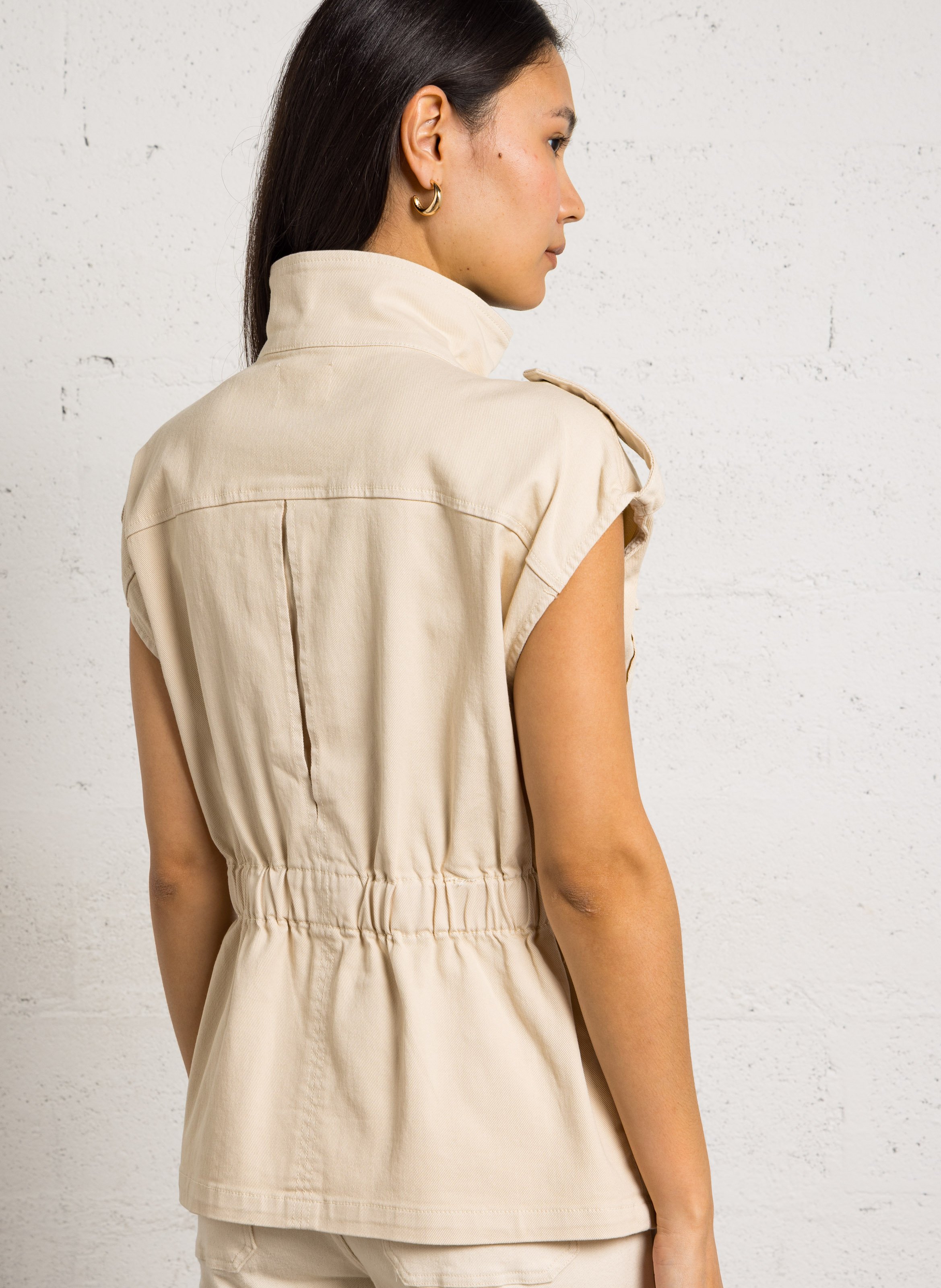Veste froncée sans manches unie vega MAISON 123 Beige