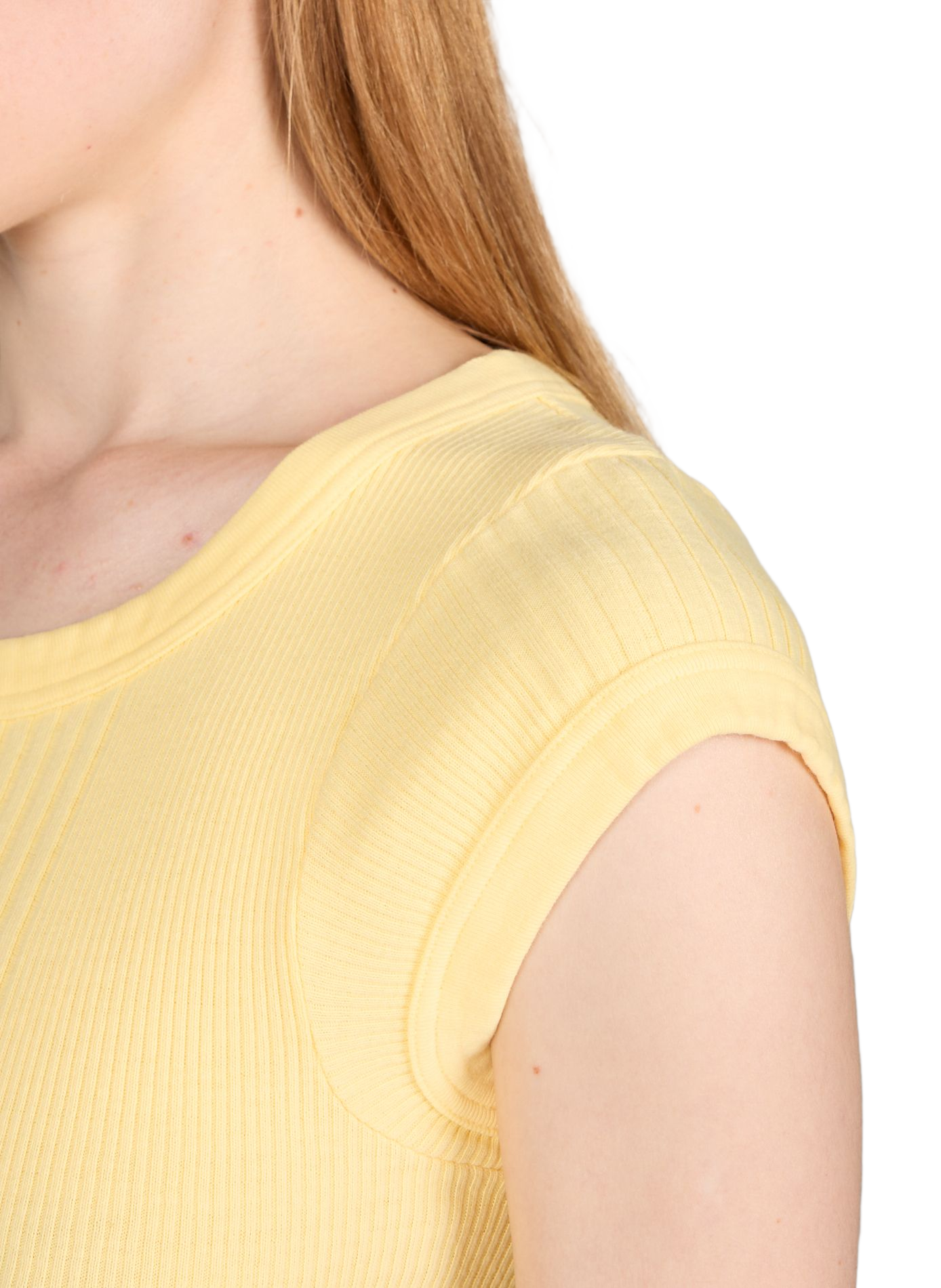 Chalain T-shirt with short sleeves in cotton knit. PURE SUGAR Yellow