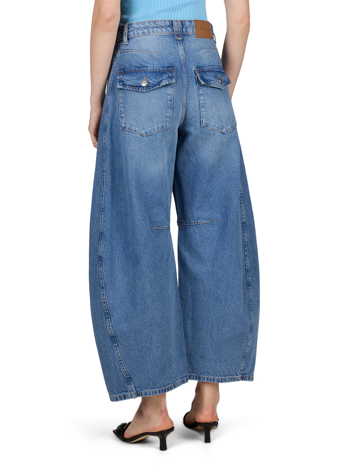 Jean boule en coton TOPSHOP Bleu