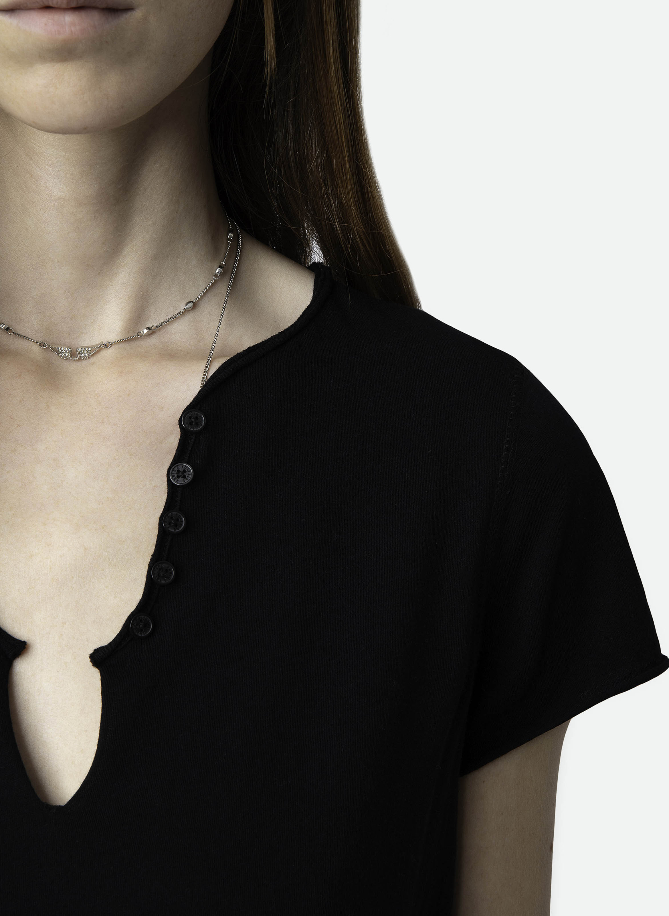 Tee-shirt droit en coton bio tuni Noir
