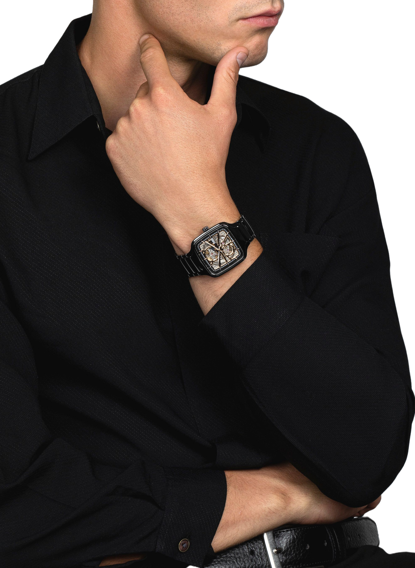 Montre automatique True Square en céramique RADO Noir