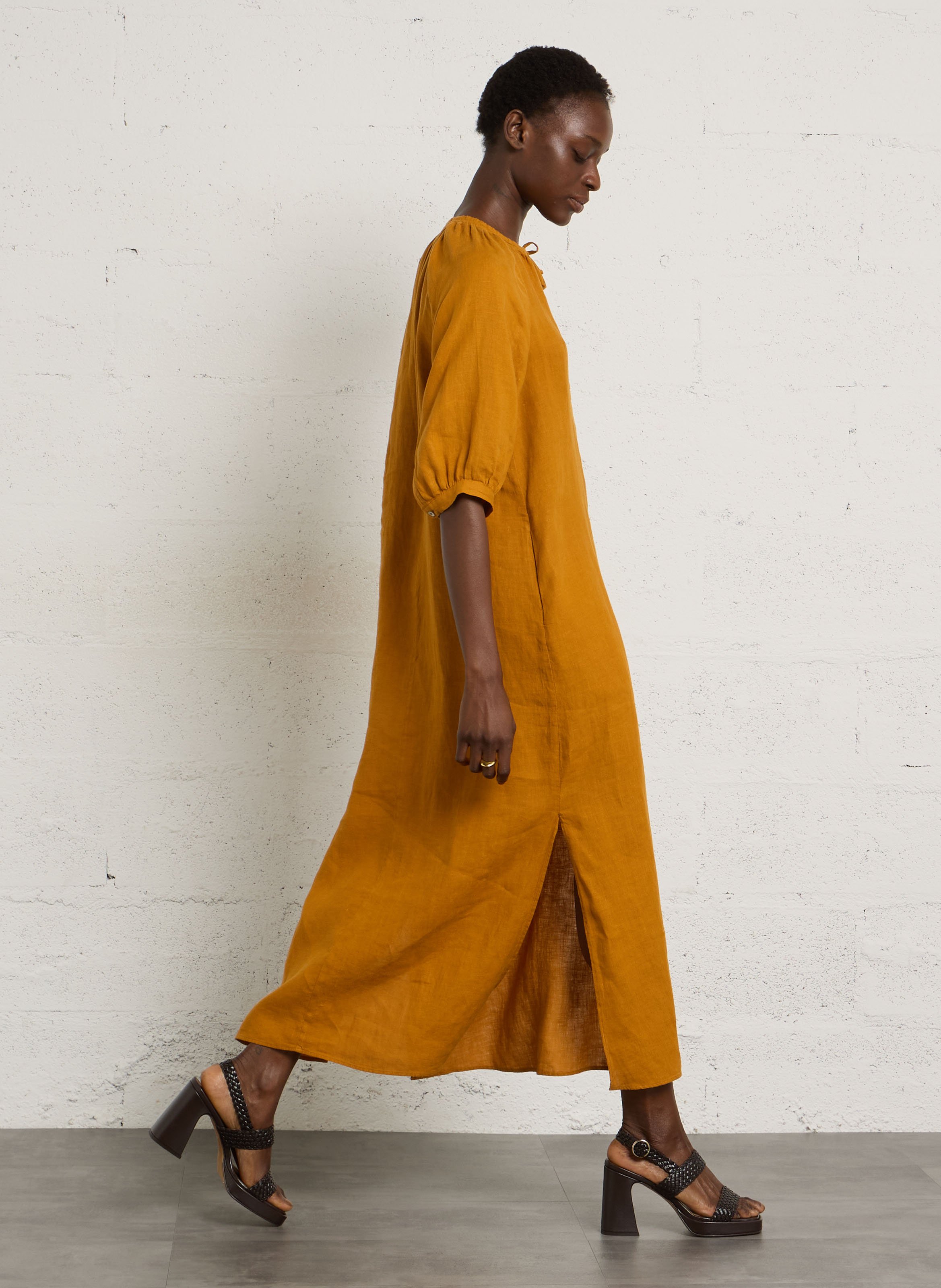 Robe longue en lin blinny bis MAISON 123 Doré