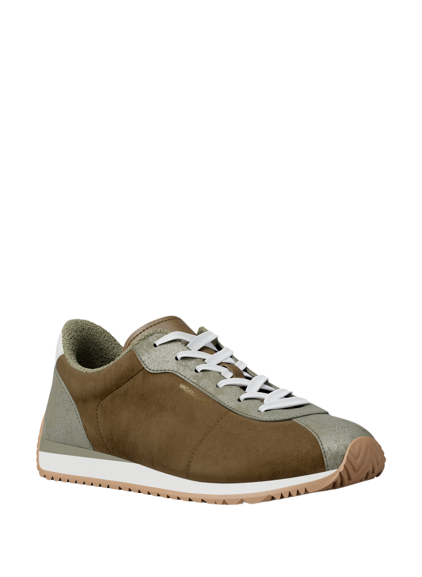 Sneakers zigrinate in pelle scamosciata Rhodes MICHAEL KORS Marrone