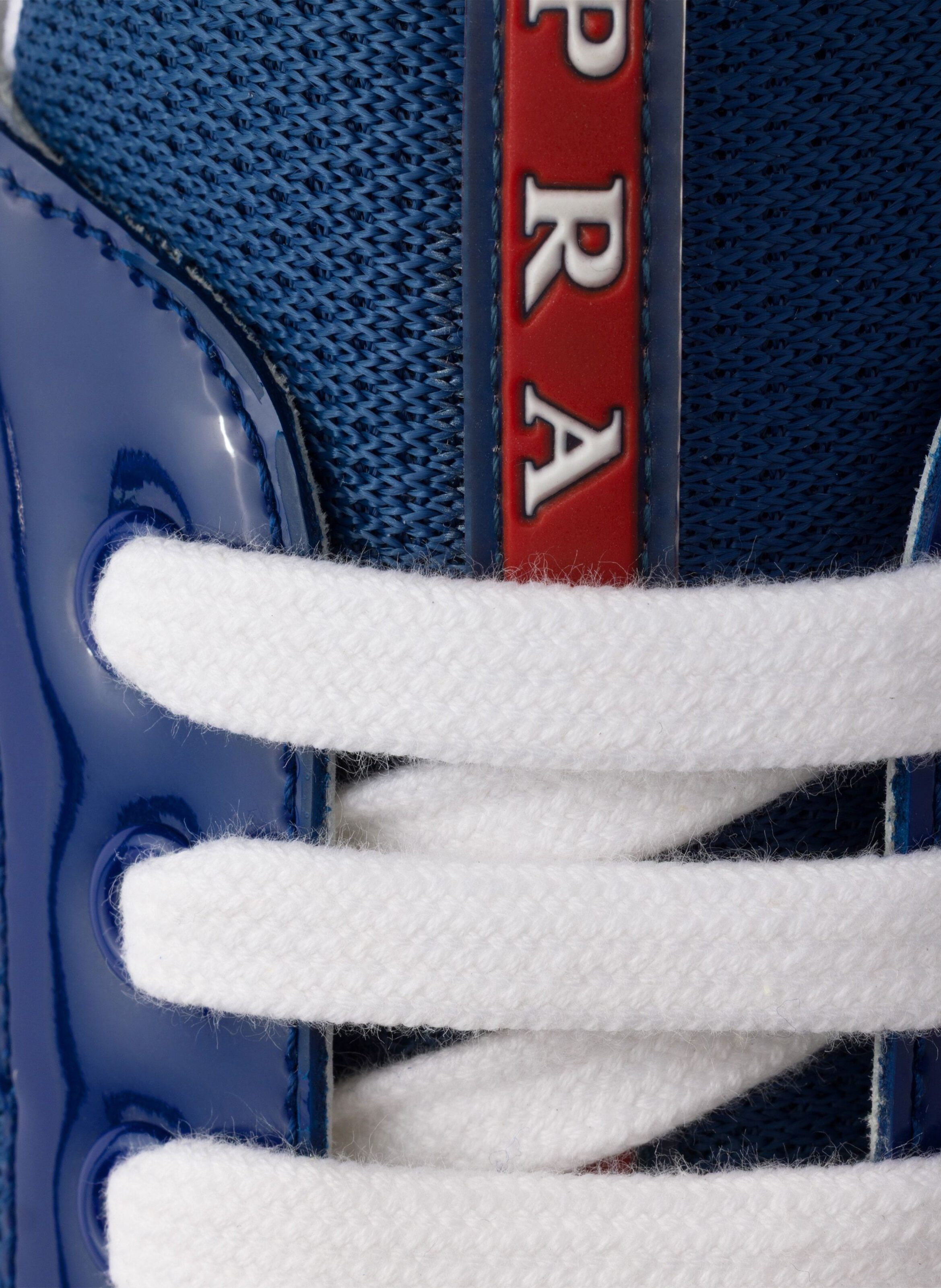 Sneakers prada america’s cup en cuir verni et tiss PRADA Bleu
