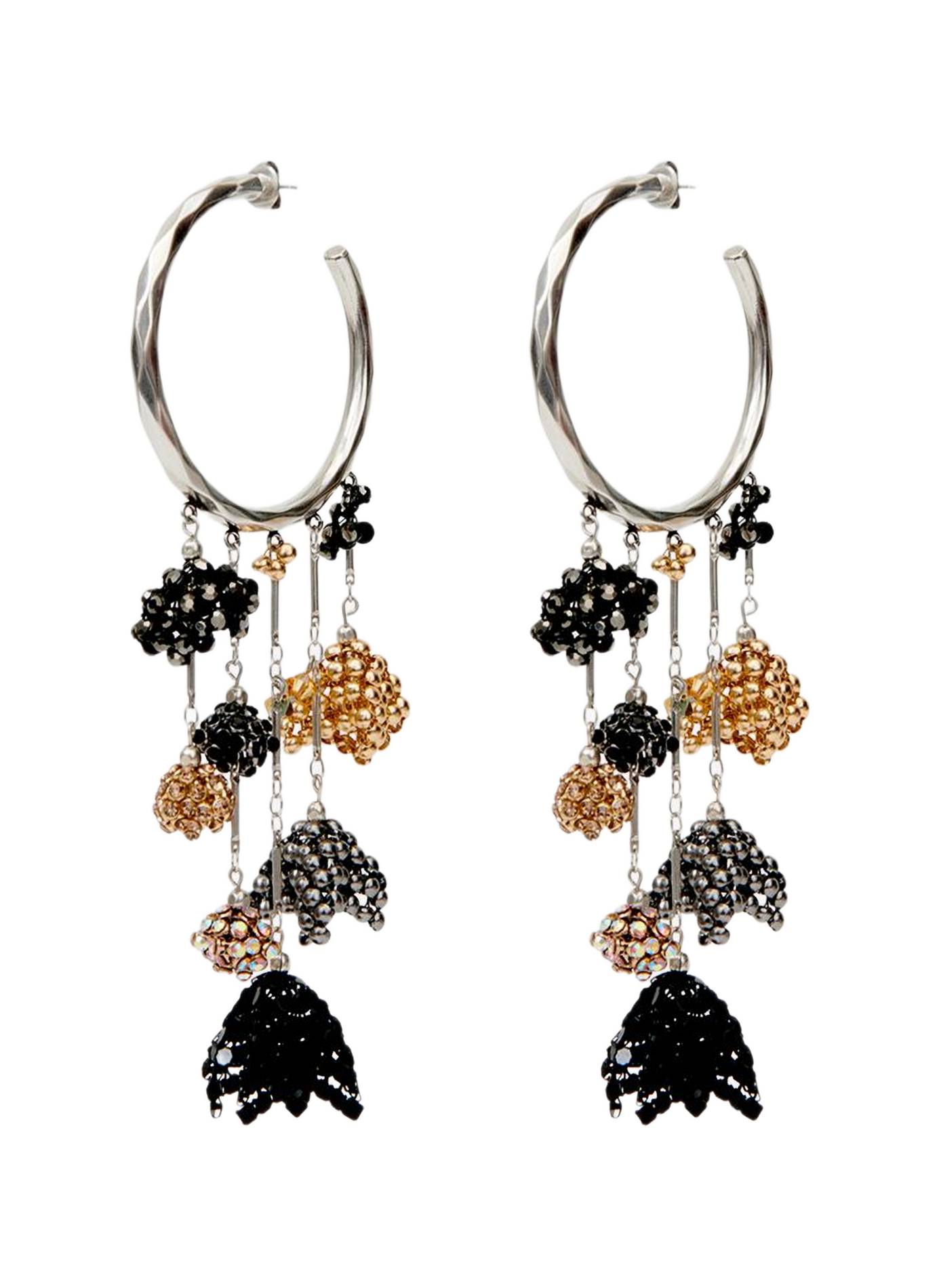 Boucle d’oreille créole Catalina à strass ISABEL MARANT Gris