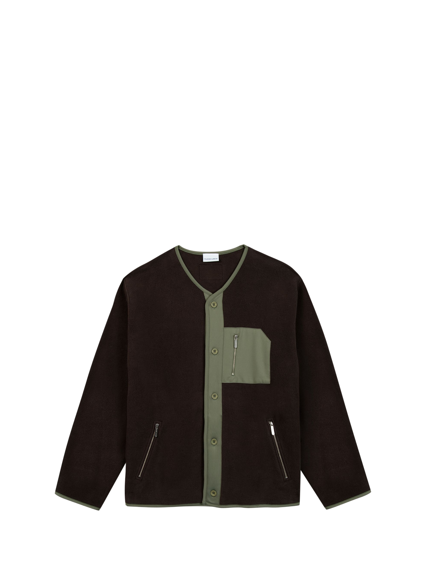 Blouson droit col v en coton MAISON LABICHE Marron
