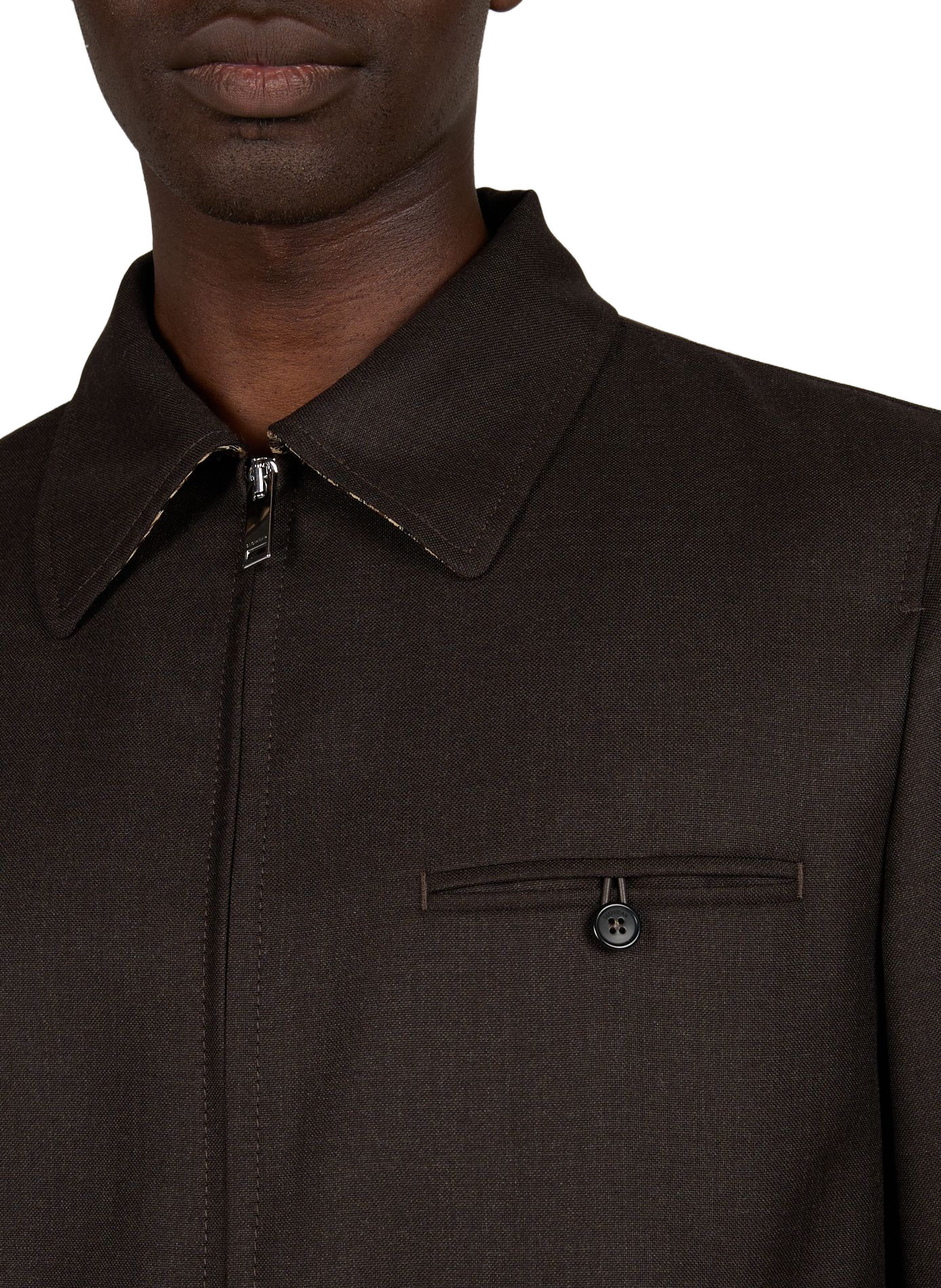 Veste à taille élastique en laine vierge SLOWEAR Marron