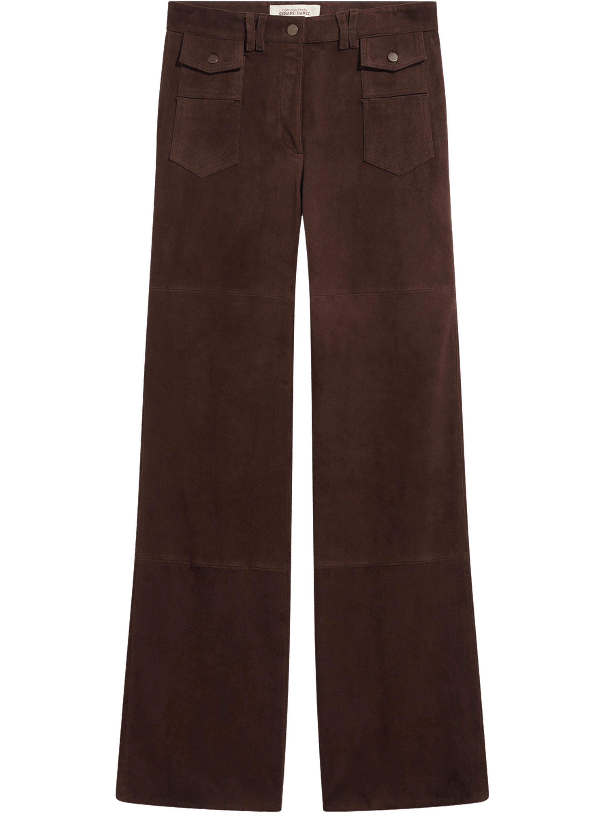 Jean flare en cuir velours - anna GERARD DAREL Marron
