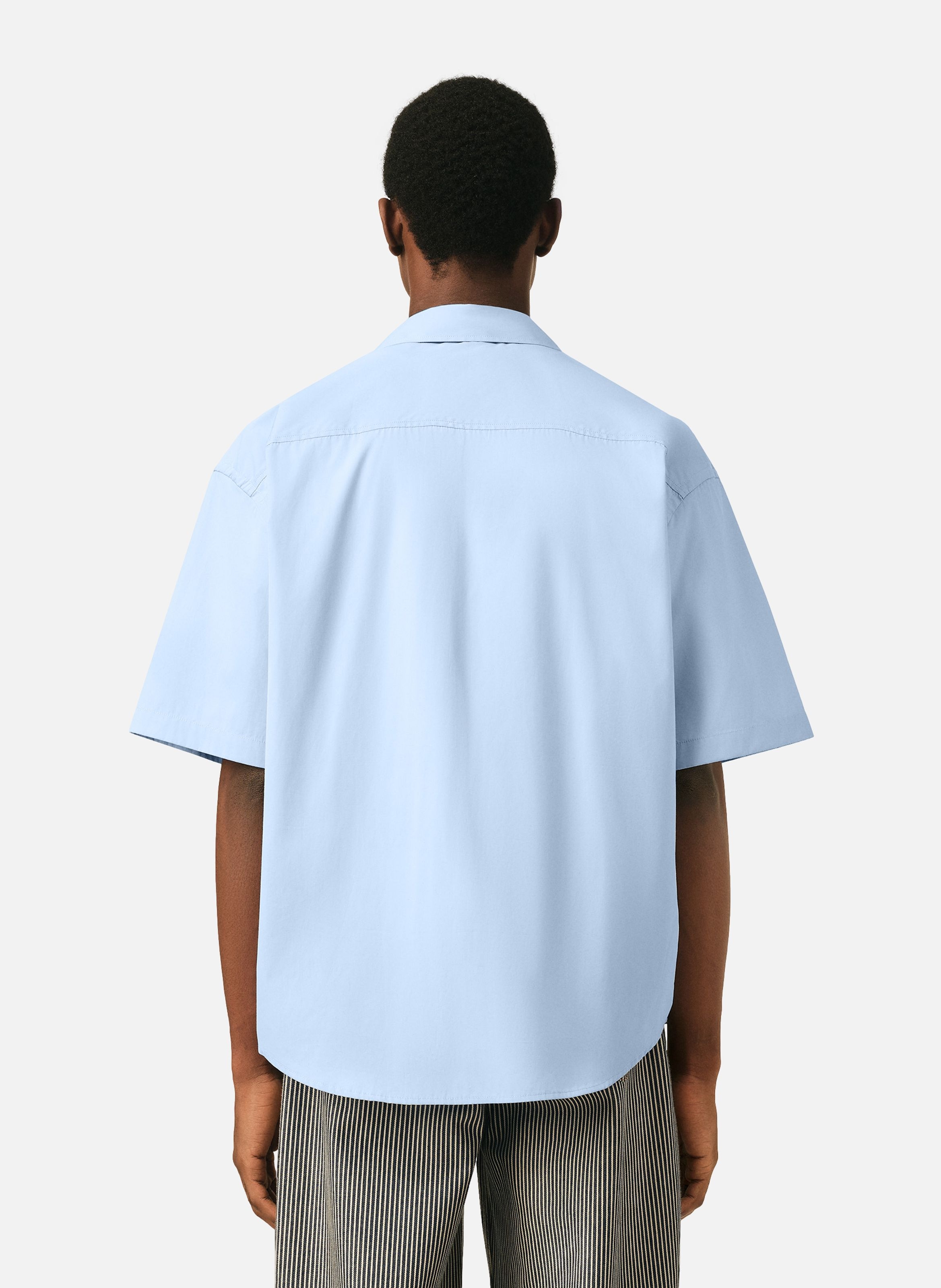 Chemise boxy manches courtes ami de coeur tulipe unisexe en coton AMI PARIS Bleu