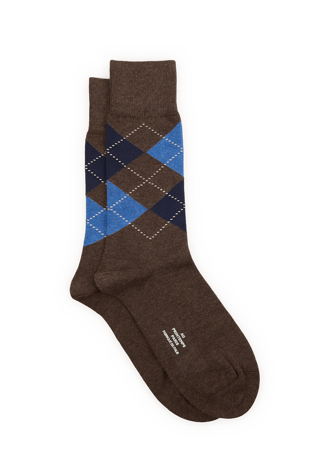Hohe Socken mit Rautenmuster aus Baumwollmischung CHO DIC PRI LOSA CH BLEU CA Fischio blue