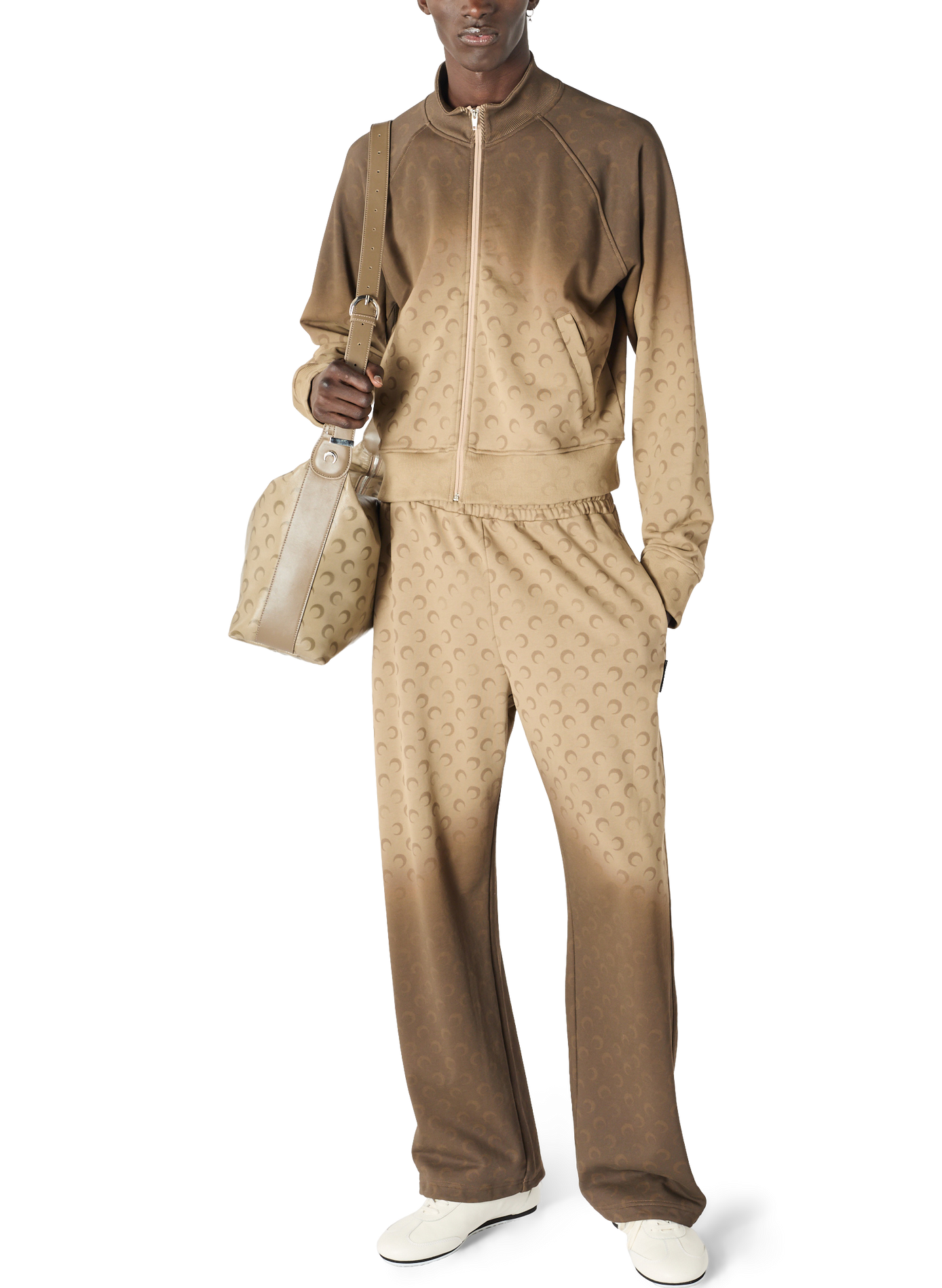 Gewassen biologische katoenen unisex joggingbroek maan MARINE SERRE Beige