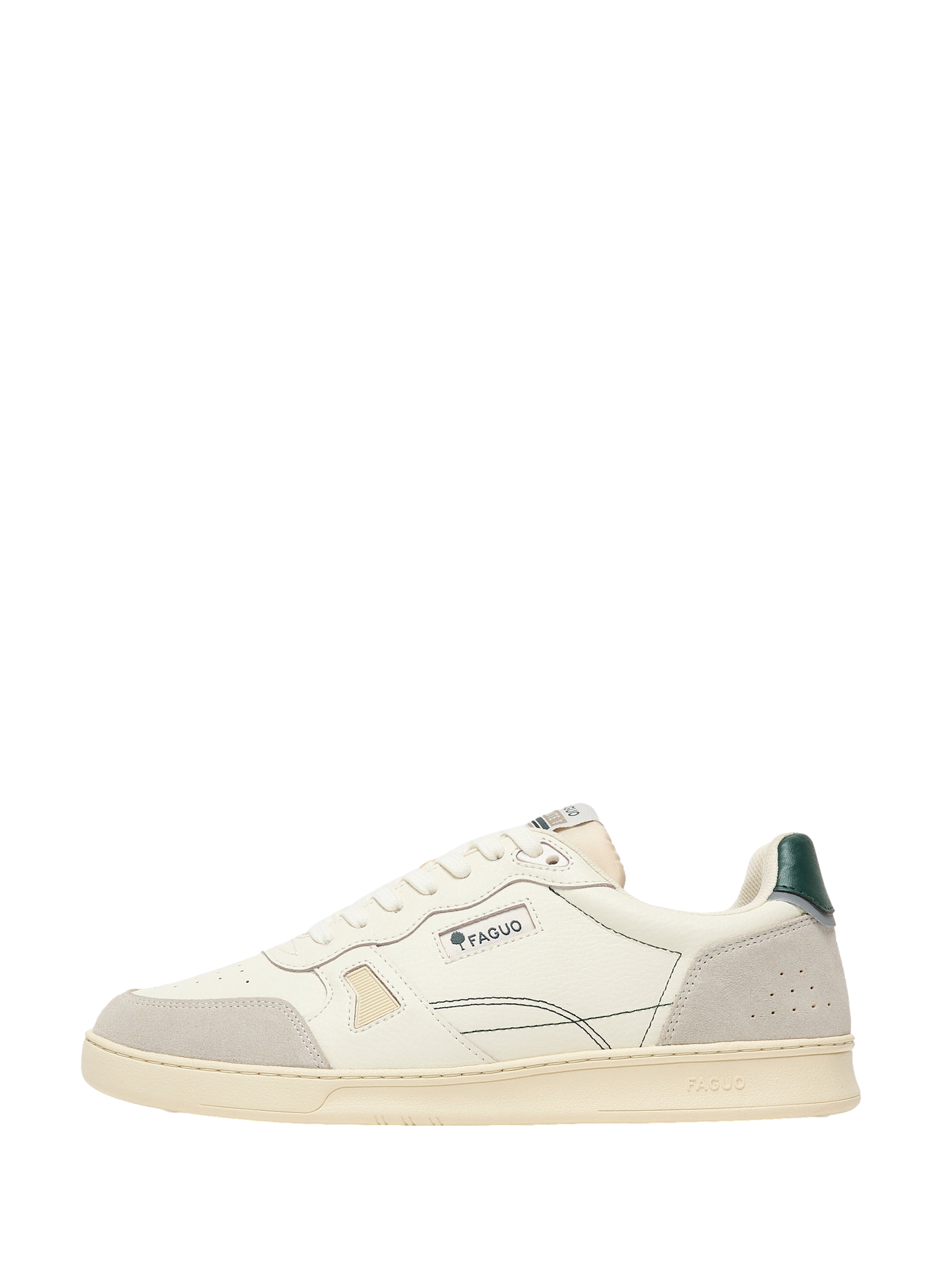 Mixed leather sneakers FAGUO White