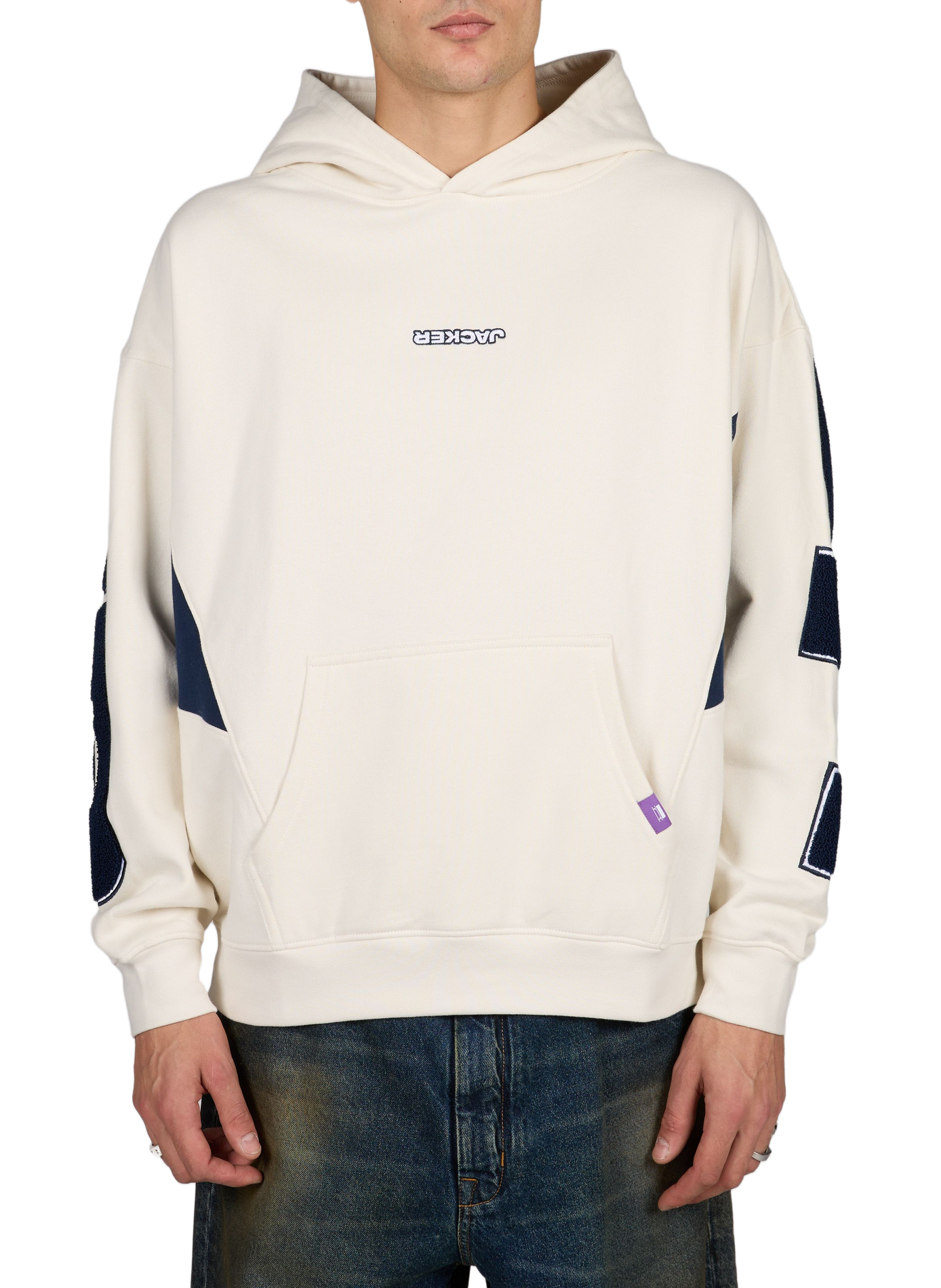 Gerade geschnittener Hoodie aus Baumwolle JACKER. Beige