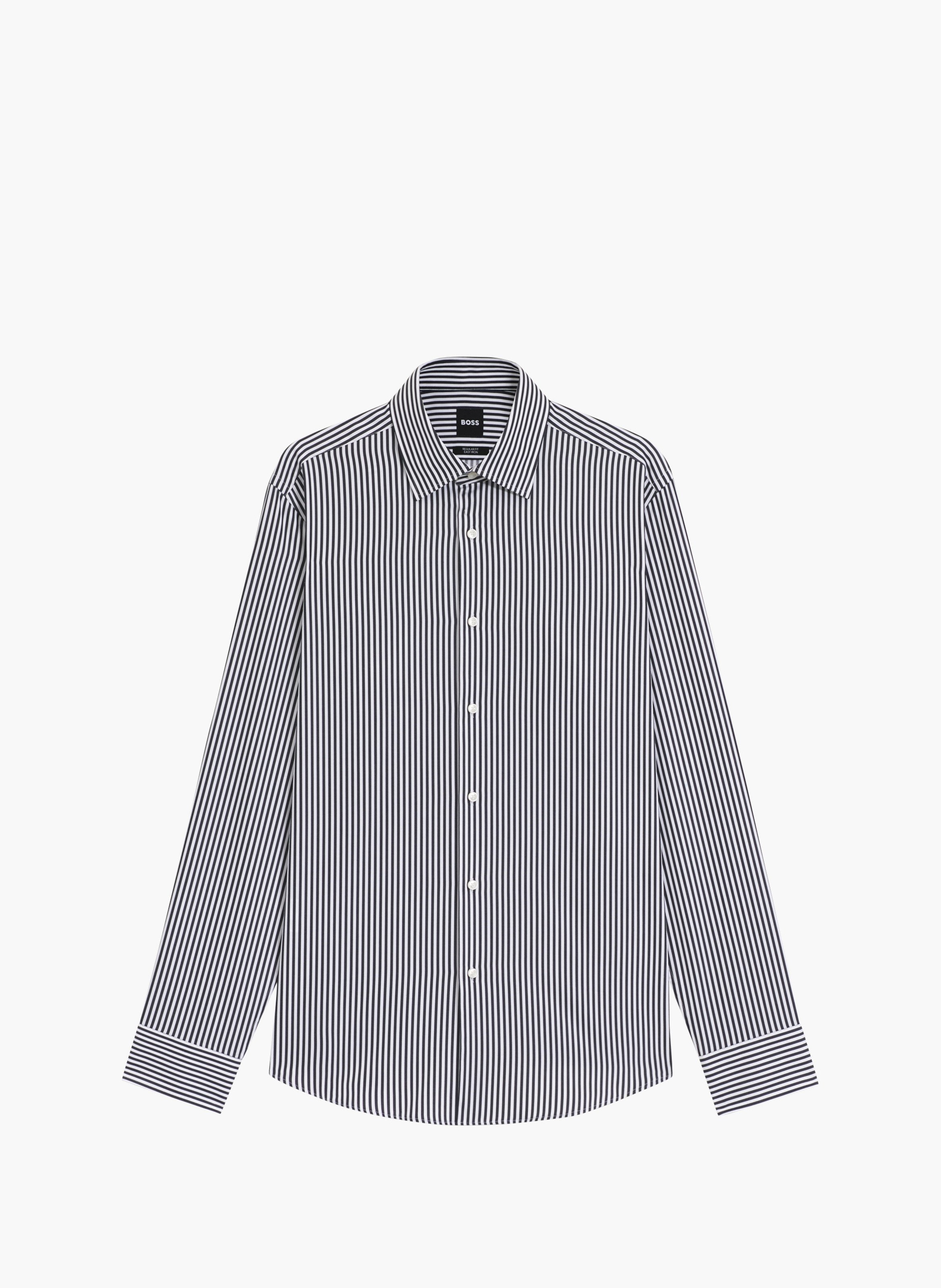 Chemise col classique en coton BOSS Bleu