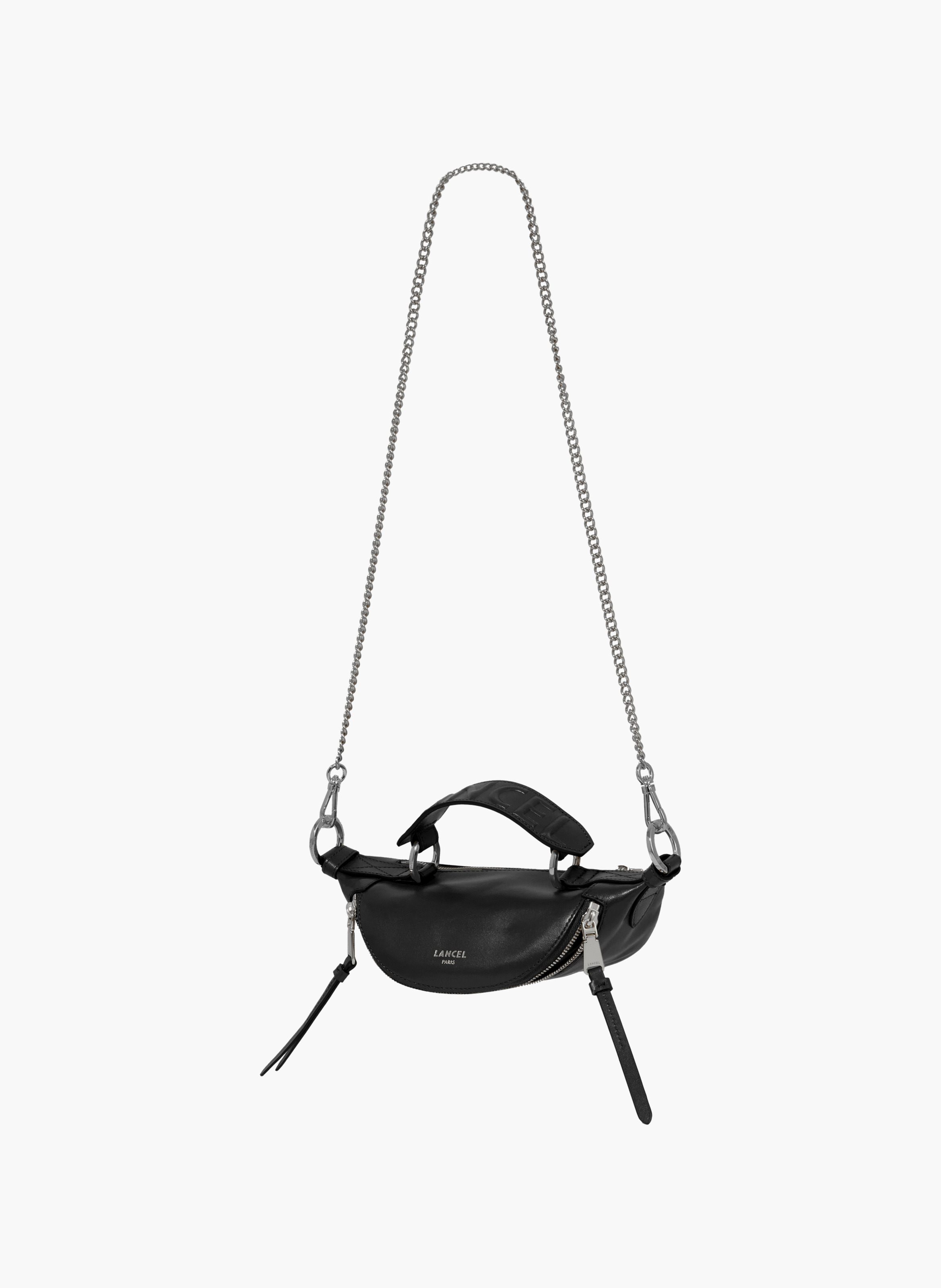 Kleine crossbodytas "Origami" van Lancel in leer. LANCEL Zwart