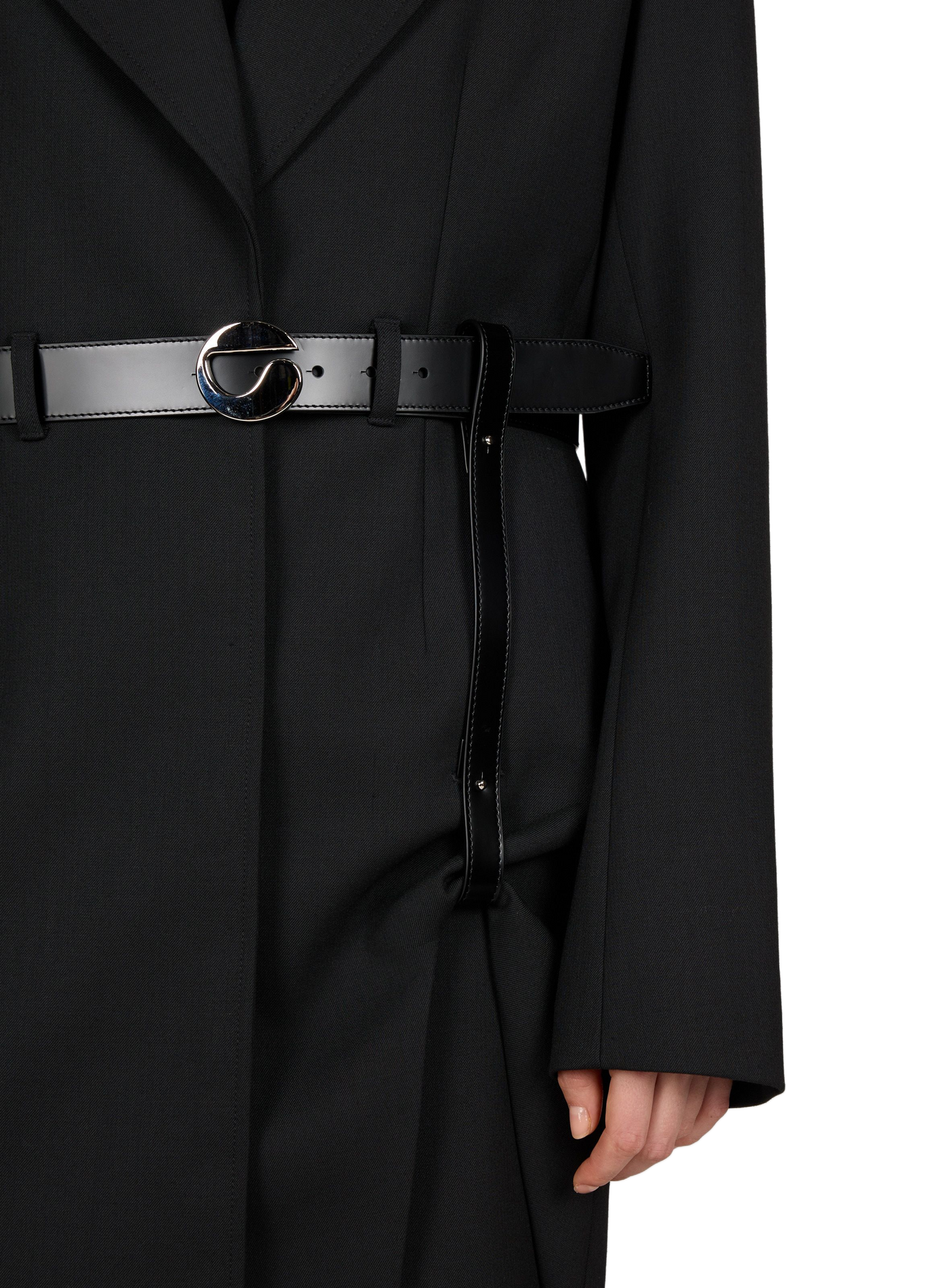 Straight belted coat with tailored collar COPERNI Black