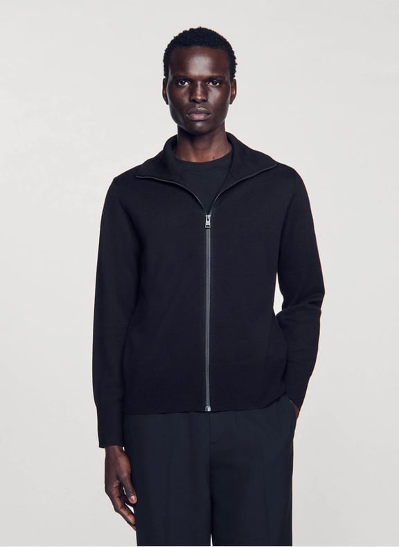 Gilet zippé en laine Bleu by SANDRO SANDRO Gilet zippé en laine Bleu