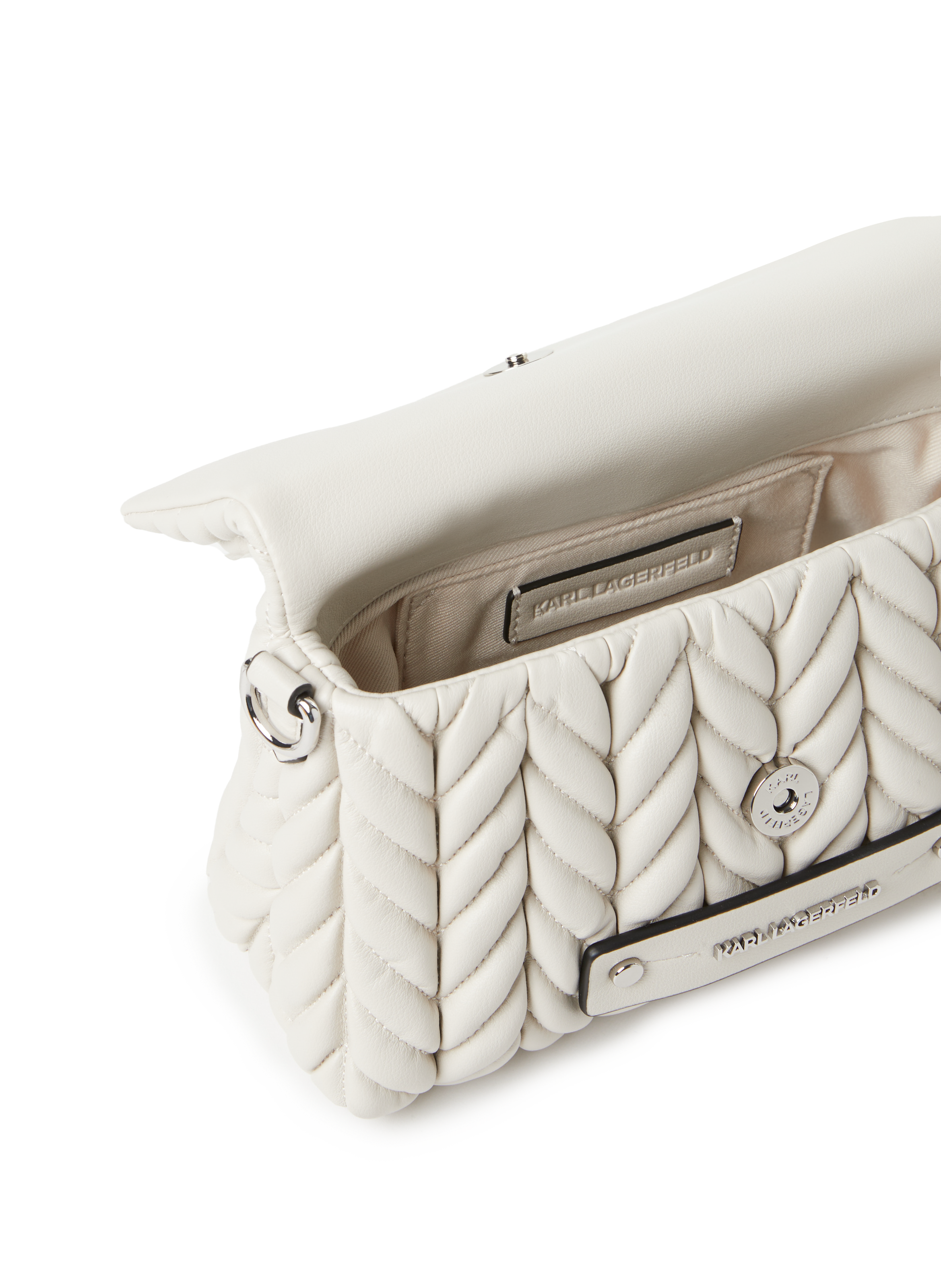 Quilted shoulder bag KARL LAGERFELD Grey