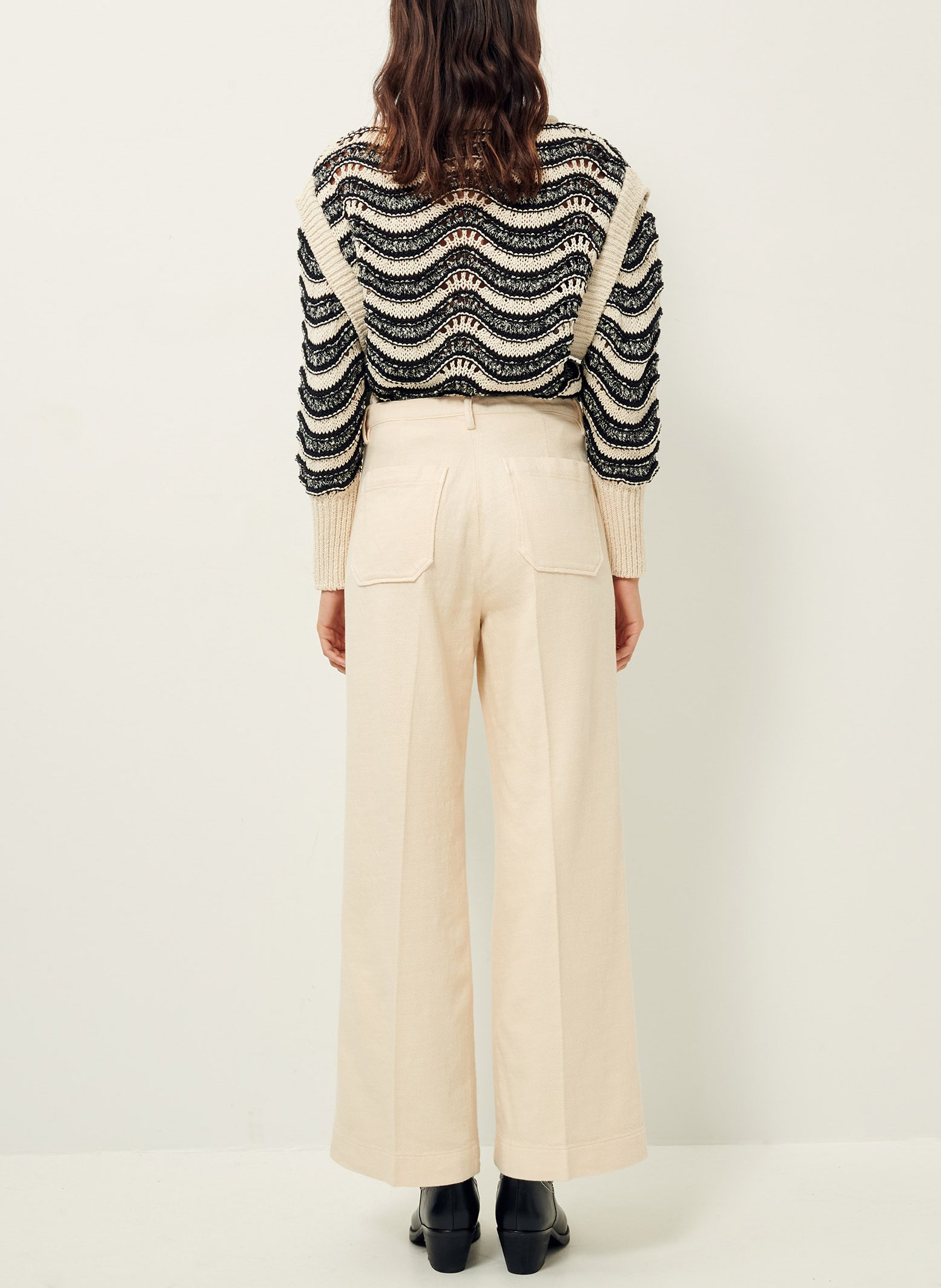 Pantalon droit plissé et texturé en coton hendrick SESSUN 